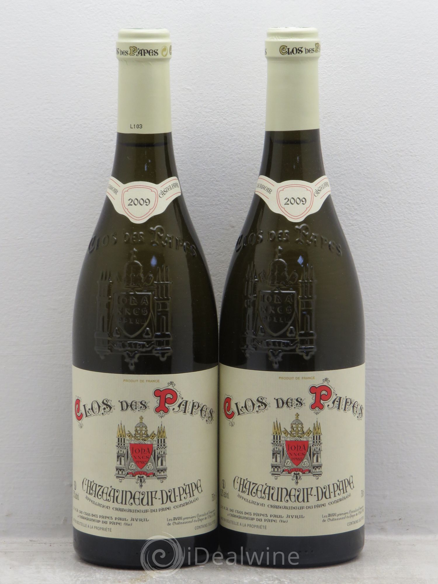 Châteauneuf-du-Pape Clos des Papes - Paul Avril 2009 - Lot de 2 bouteilles - 0