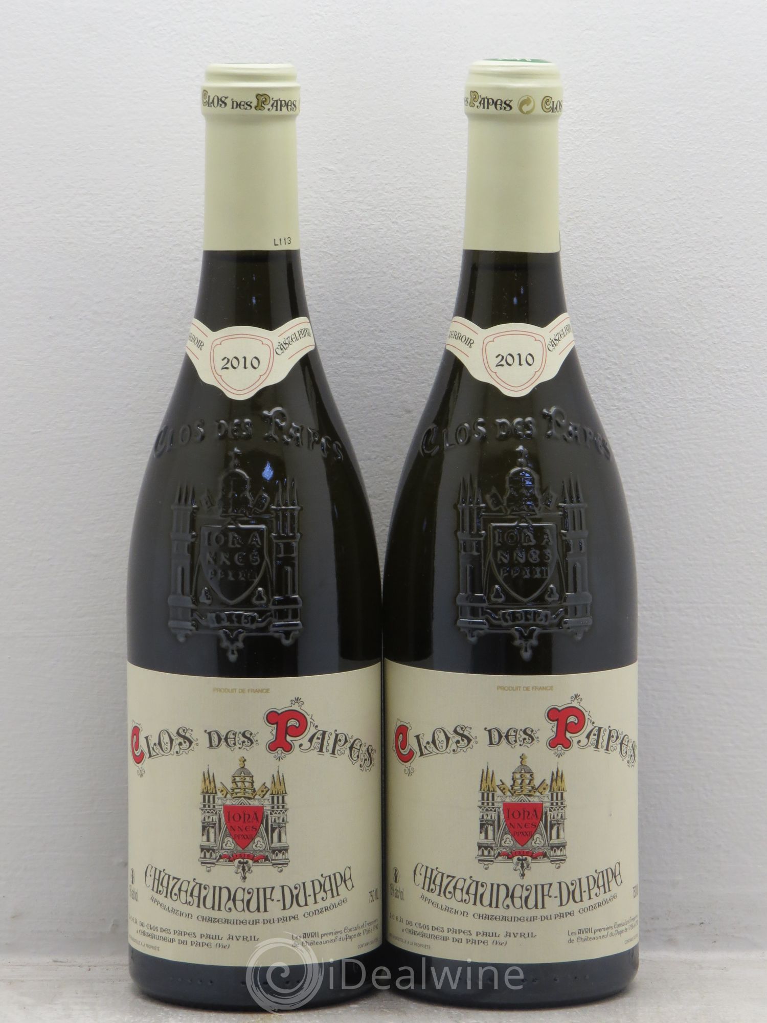 Châteauneuf-du-Pape Clos des Papes - Paul Avril 2010 - Lot de 2 bouteilles - 0