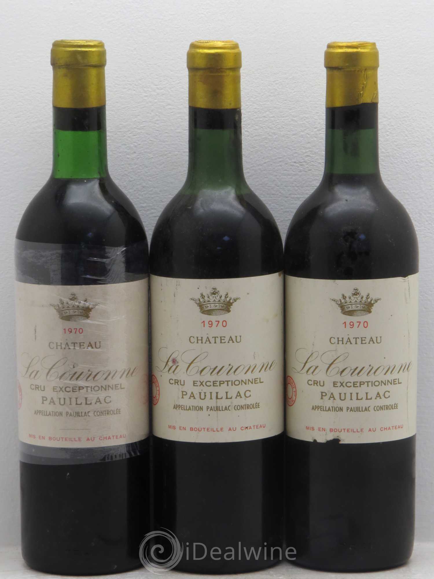 Pauillac La couronne 1970 - Posten von 3 Flaschen - 0