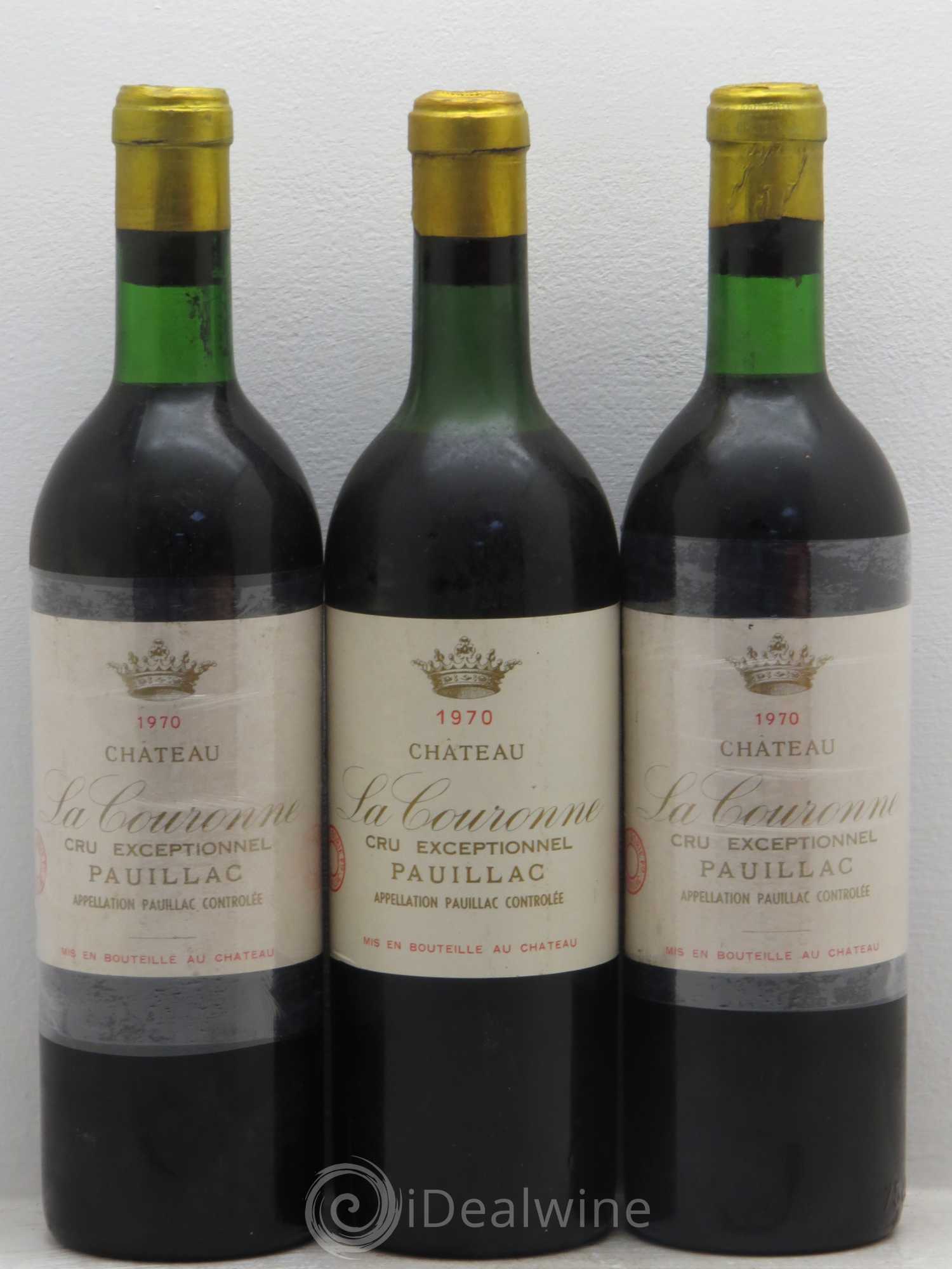 Pauillac La couronne 1970 - Posten von 3 Flaschen - 0