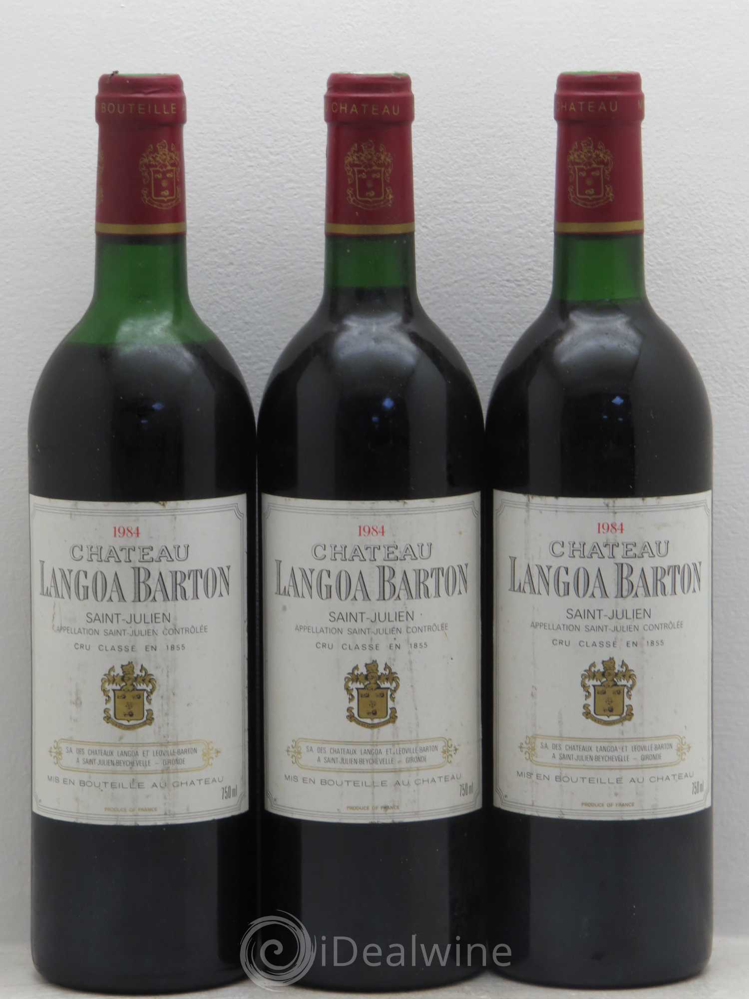 Château Langoa Barton 3ème Grand Cru Classé 1984 - Lot de 3 bouteilles - 0