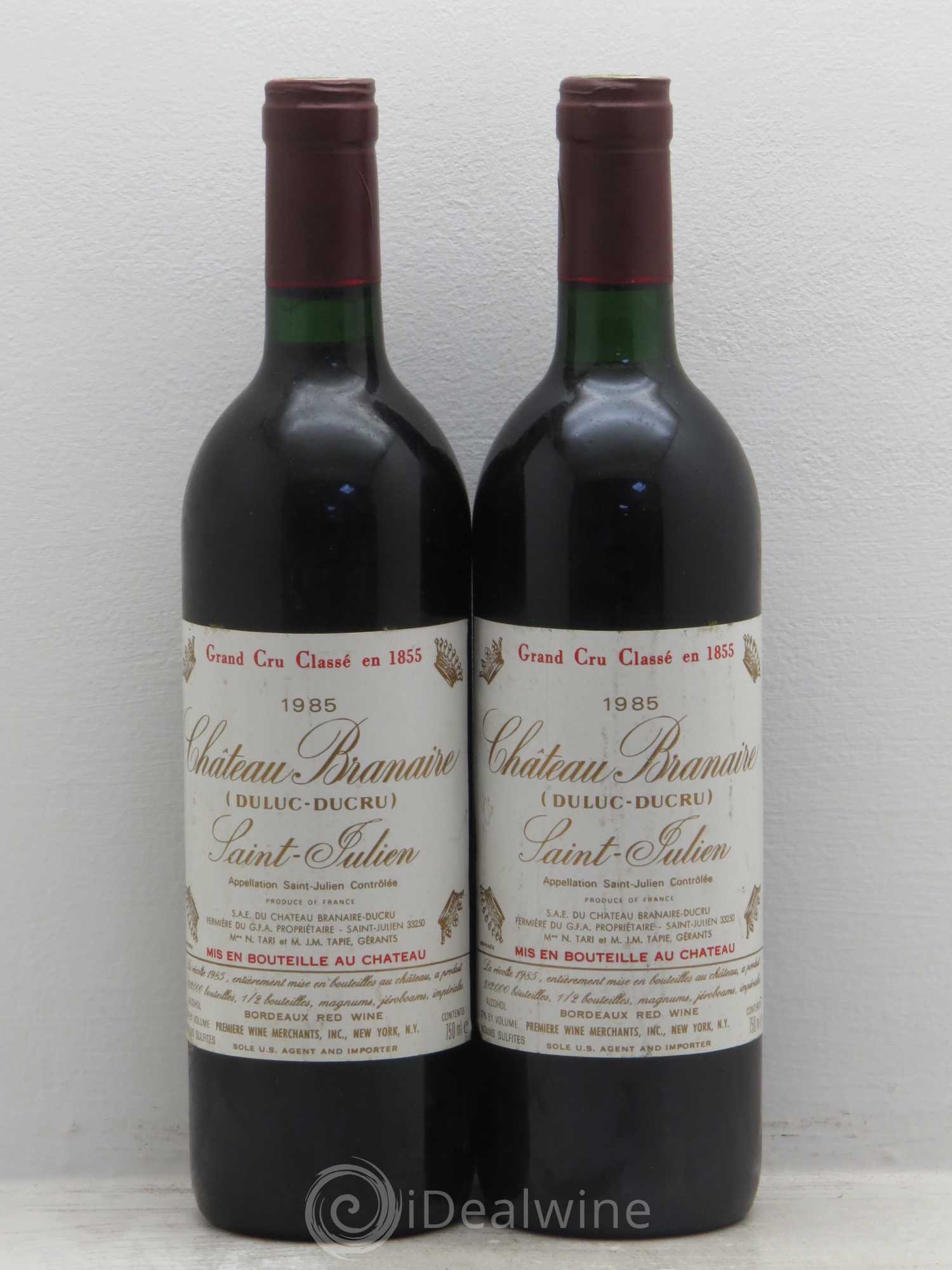 Château Branaire Ducru 4ème Grand Cru Classé 1985 - Lot de 2 bouteilles - 0