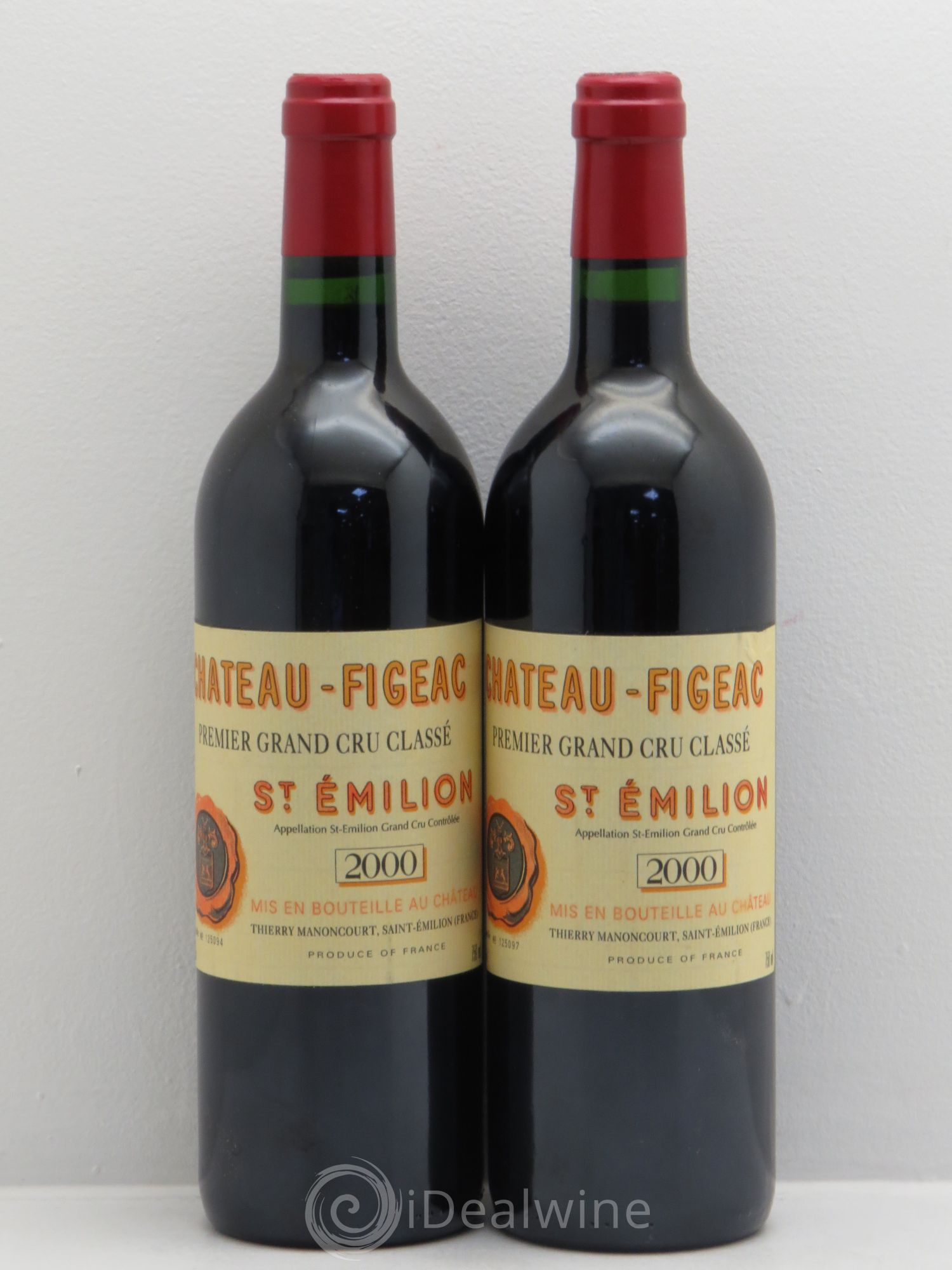 Château Figeac 1er Grand Cru Classé A 2000 - Lot de 2 bouteilles - 0