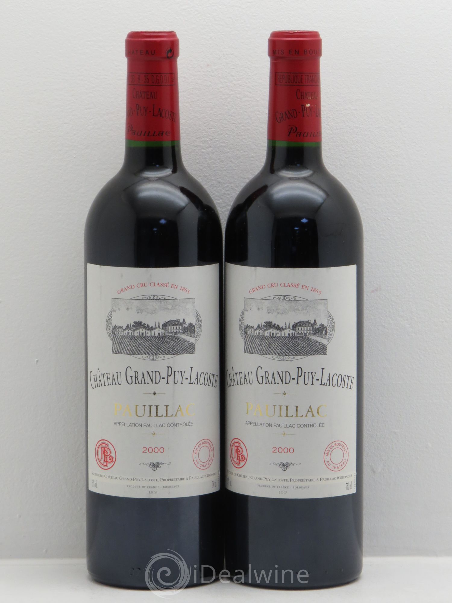 Château Grand Puy Lacoste 5ème Grand Cru Classé 2000 - Lot de 2 bouteilles - 0