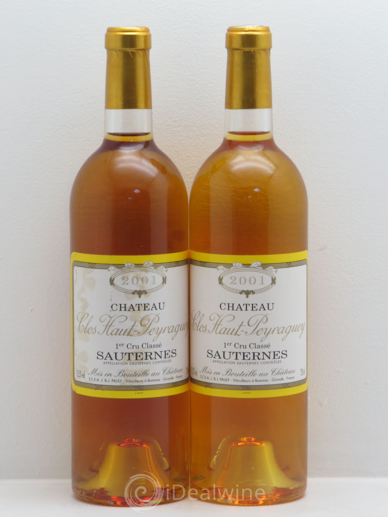 Clos Haut-Peyraguey 1er Grand Cru Classé 2001 - Lotto di 2 bottiglie - 0