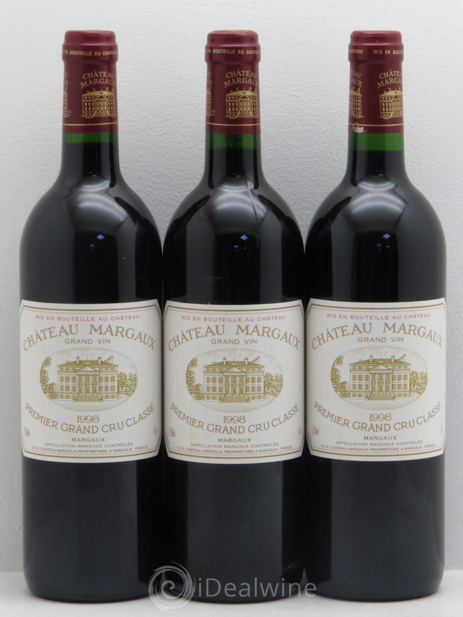 Château Margaux 1er Grand Cru Classé 1998 - Lot de 3 bouteilles - 0
