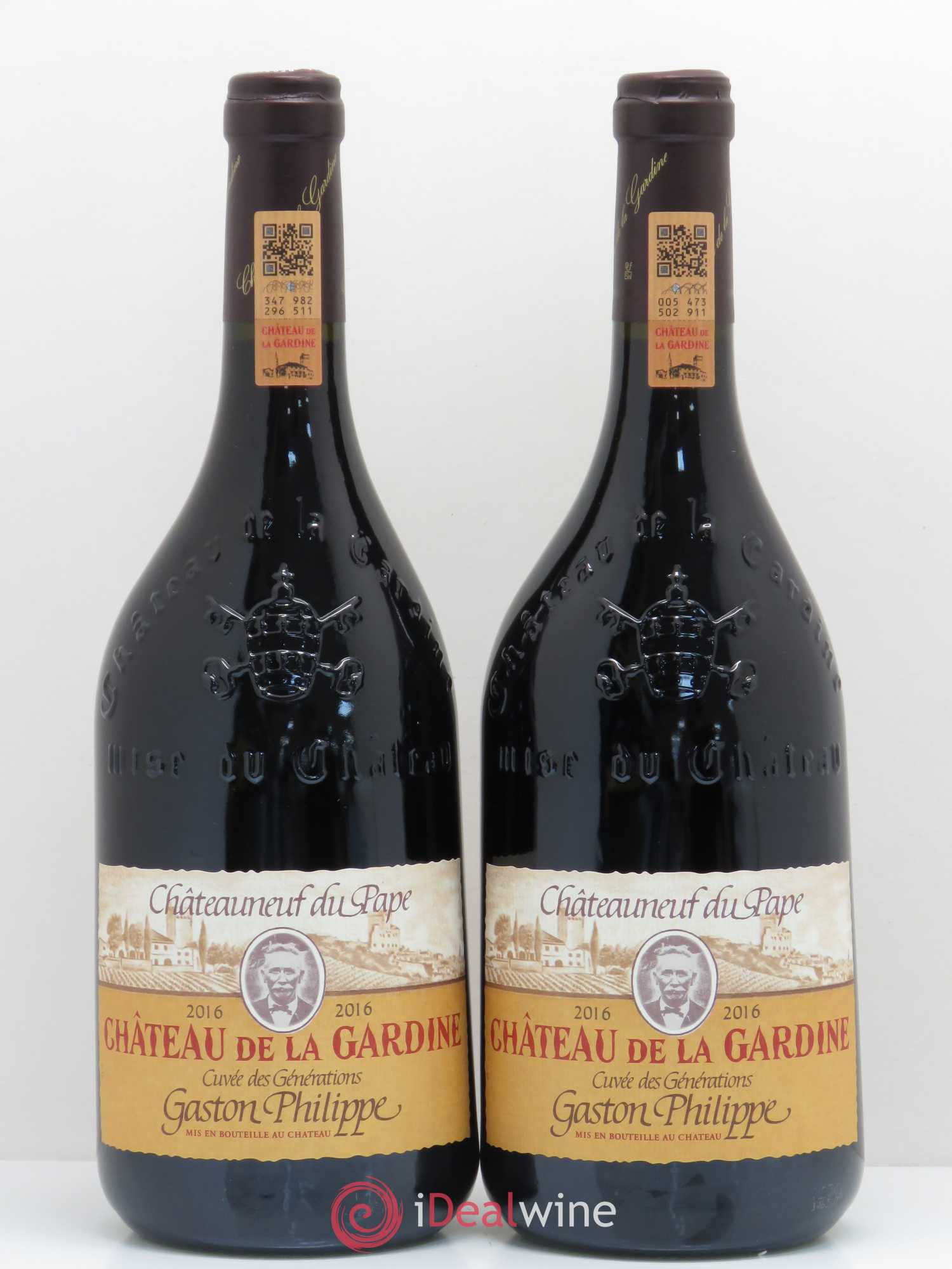Châteauneuf-du-Pape Château de La Gardine Cuvée des Générations Gaston Philippe Famille Brunel 2016 - Lot de 2 bouteilles - 0