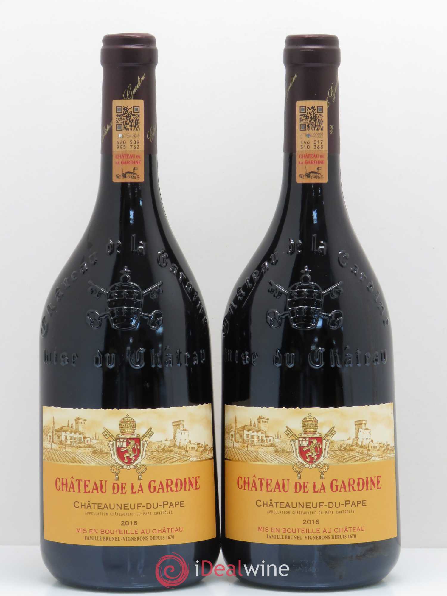 Châteauneuf-du-Pape Château de La Gardine Famille Brunel 2016 - Lot de 2 bouteilles - 0