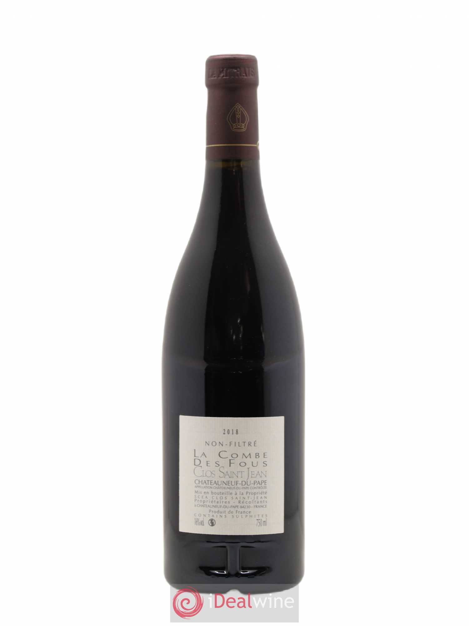Châteauneuf-du-Pape Clos Saint-Jean La Combe des Fous Pascal et Vincent Maurel 2018 - Lot de 1 bouteille - 1