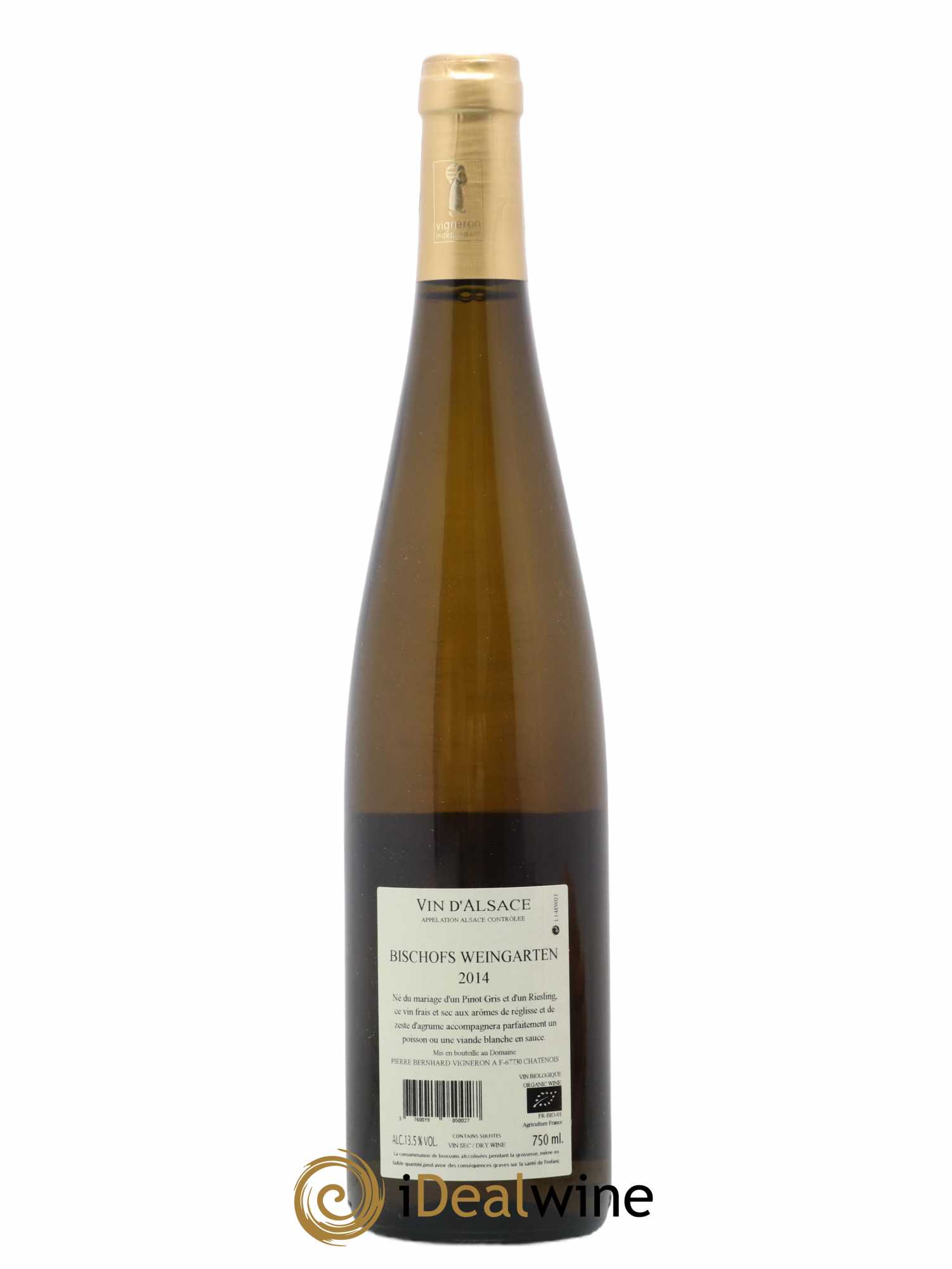 Alsace Riesling Pinot Gris Cru Hors Ligne Bischoffs Weingarten Berhnard & Reibel 2014 - Lot of 1 bottle - 1
