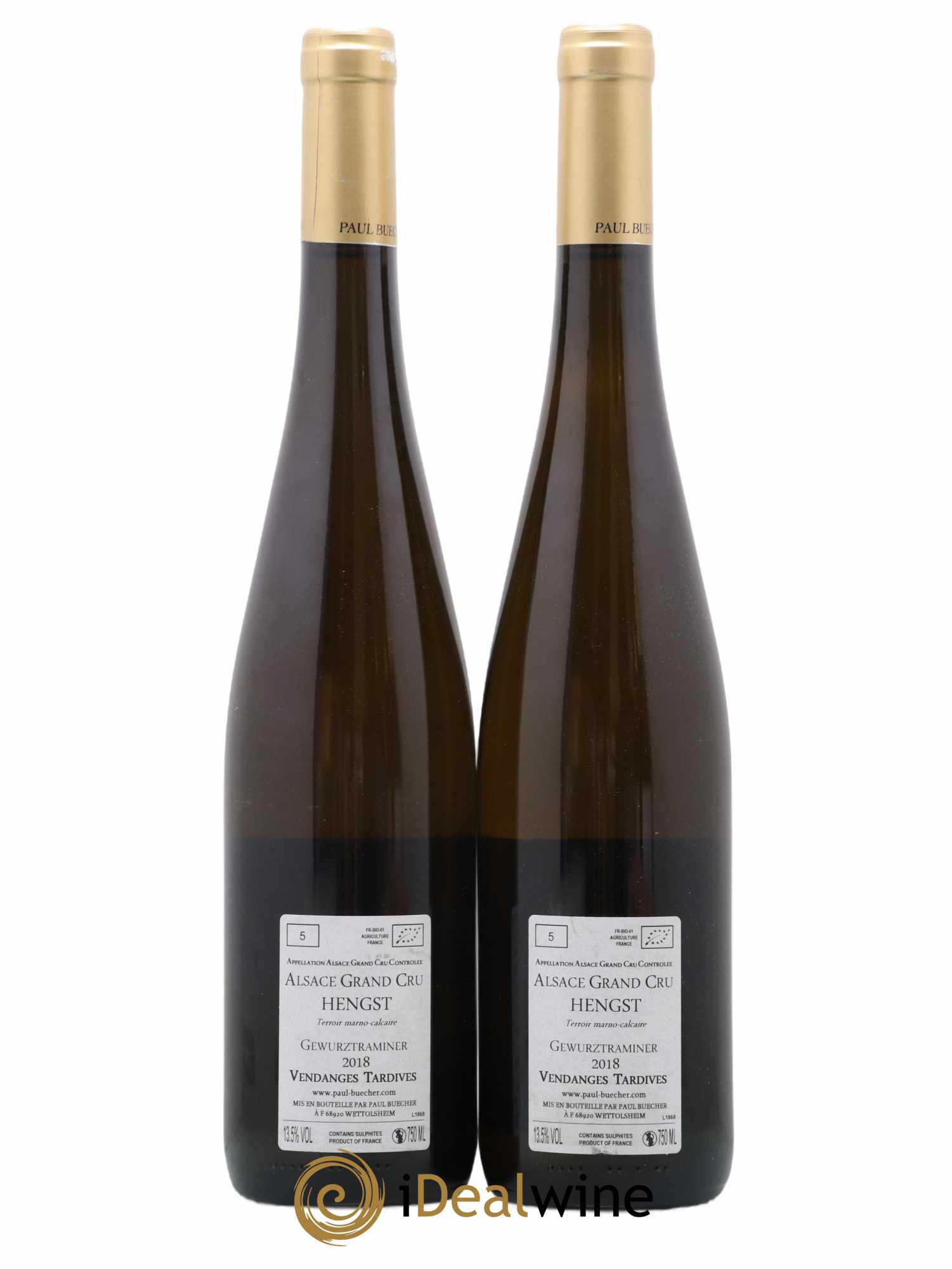 Alsace Hengst Gewurztraminer Vendanges Tardives Paul Buecher 2018 - Lot of 2 bottles - 1