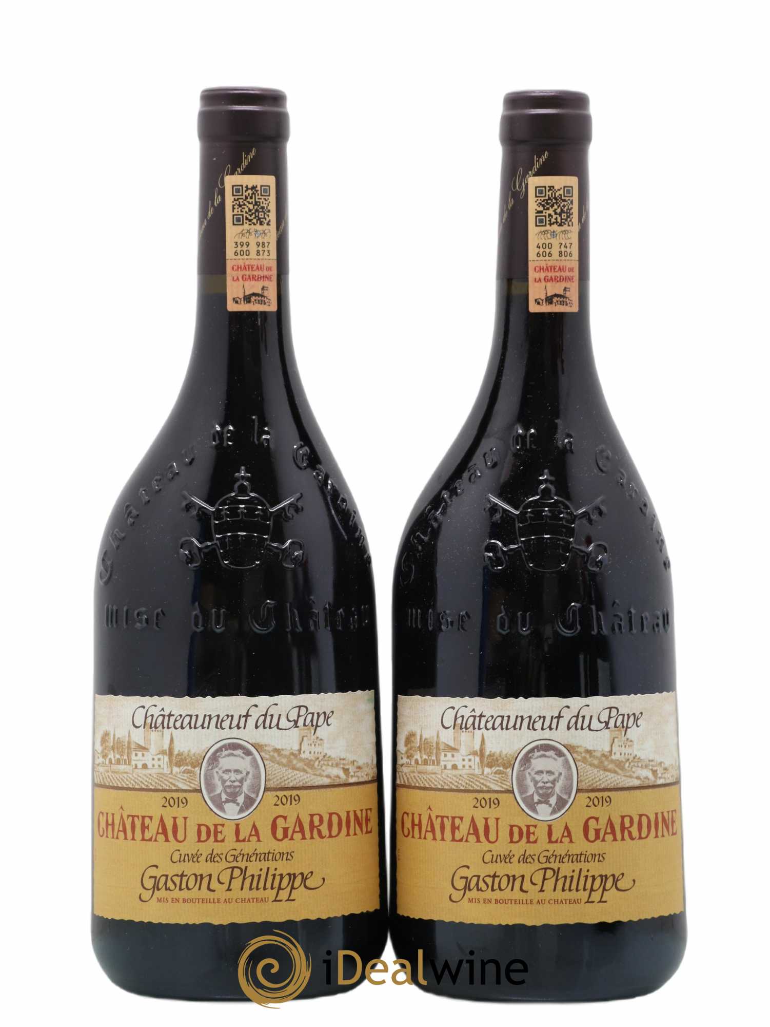 Châteauneuf-du-Pape Château de La Gardine Cuvée des Générations Gaston Philippe Famille Brunel 2019 - Lot de 2 bouteilles - 0