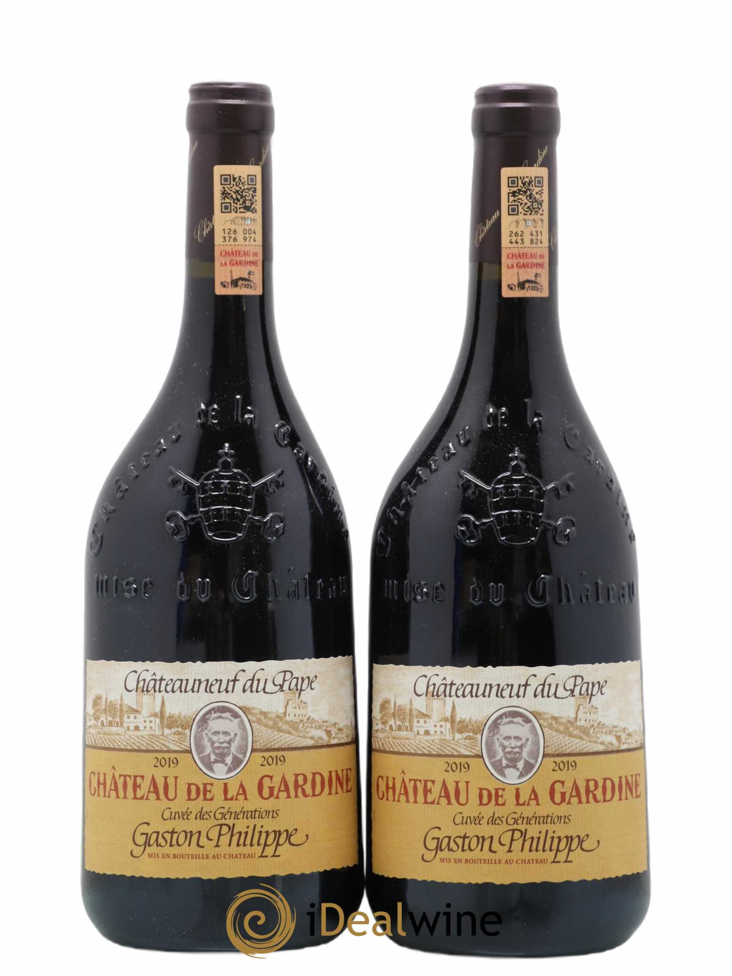 Châteauneuf-du-Pape Château de La Gardine Cuvée des Générations Gaston Philippe Famille Brunel 2019 - Lot de 2 bouteilles - 0