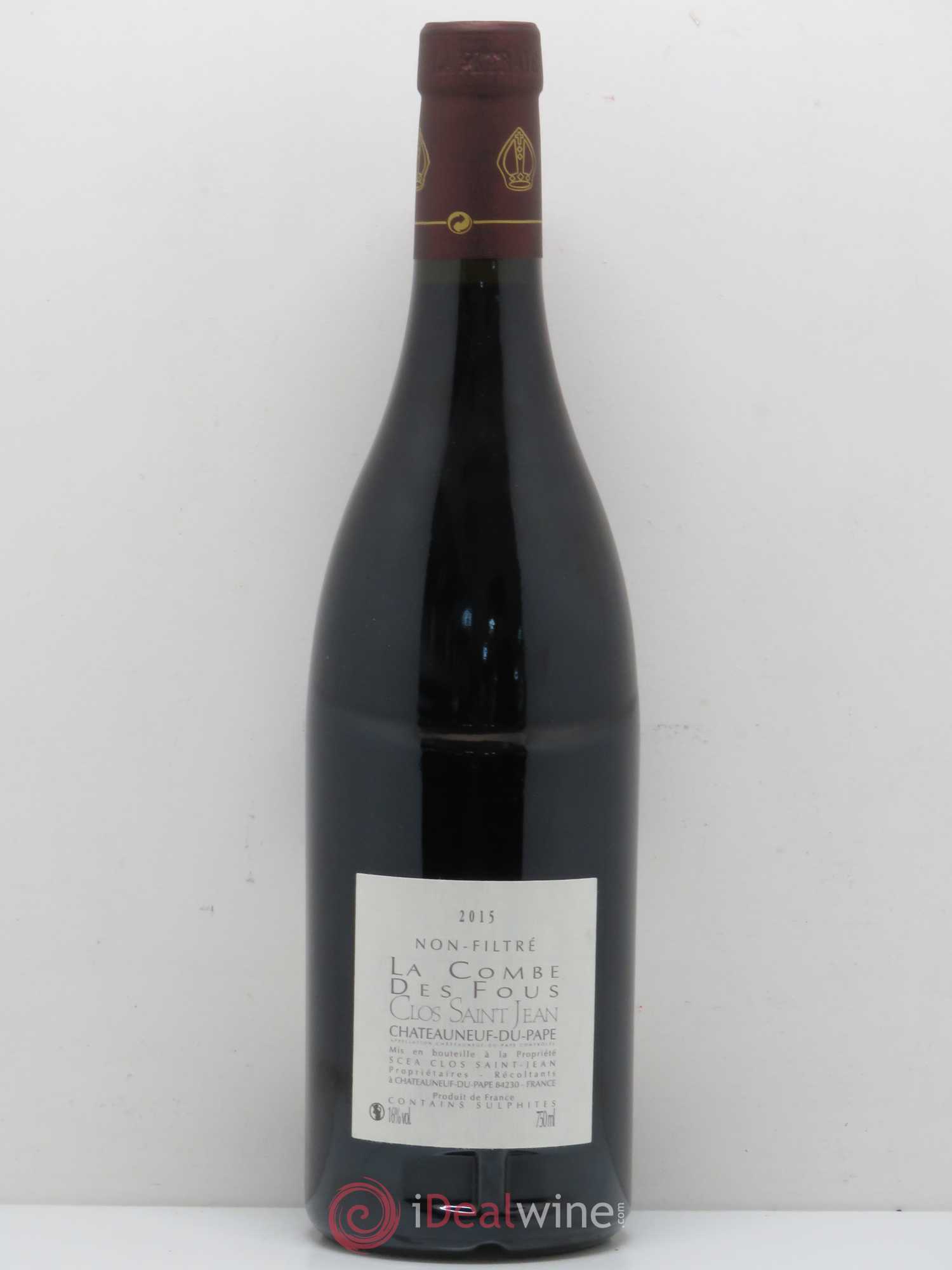 Châteauneuf-du-Pape Clos Saint-Jean La Combe des Fous Pascal et Vincent Maurel 2015 - Lot de 1 bouteille - 1