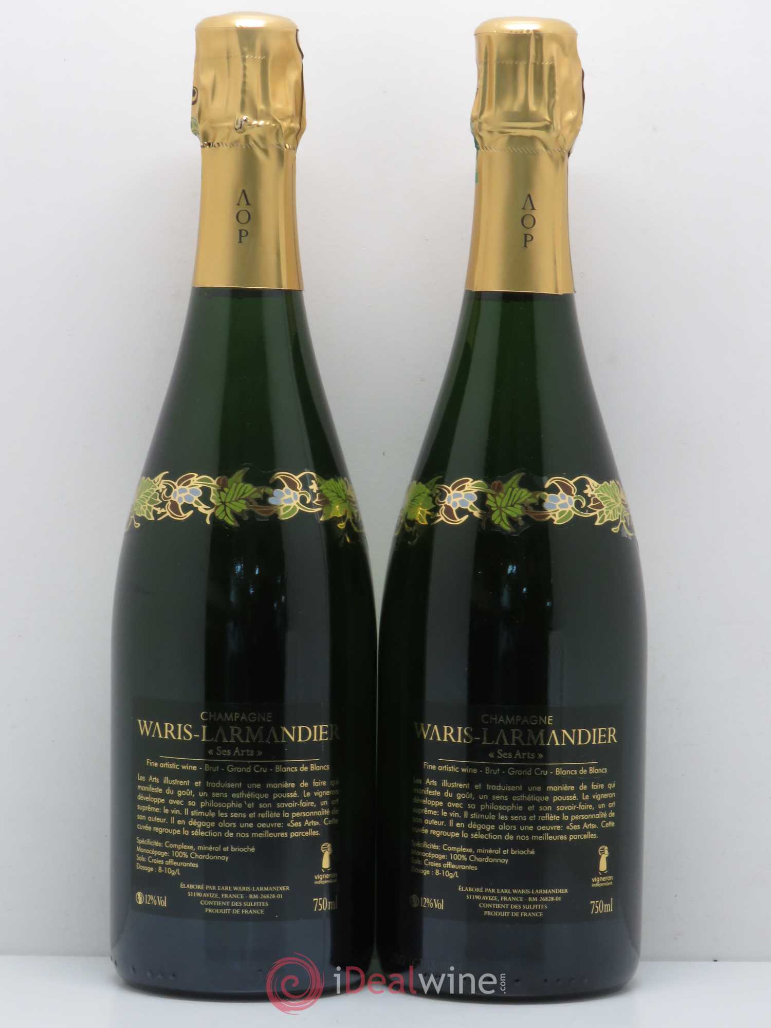 Champagne Ses Arts blanc de blancs WARIS LARMANDIER - Posten von 2 Flaschen - 1