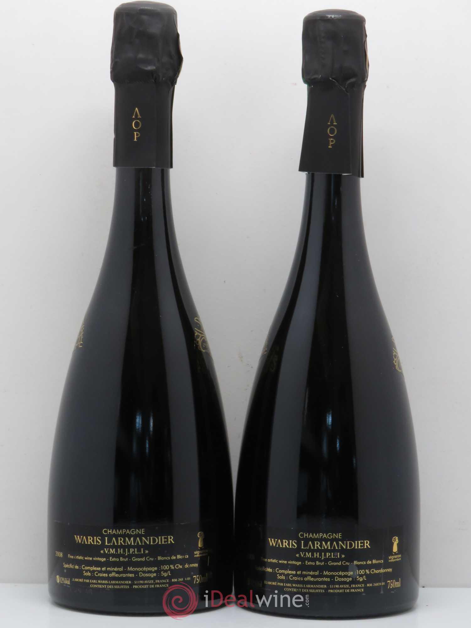 Champagne VMHJPLI blanc de blancs WARIS LARMANDIER 2008 - Posten von 2 Flaschen - 1