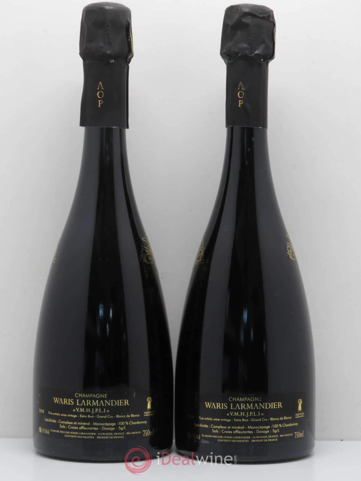 Champagne VMHJPLI blanc de blancs WARIS LARMANDIER 2008 - Lot de 2 bouteilles - 1