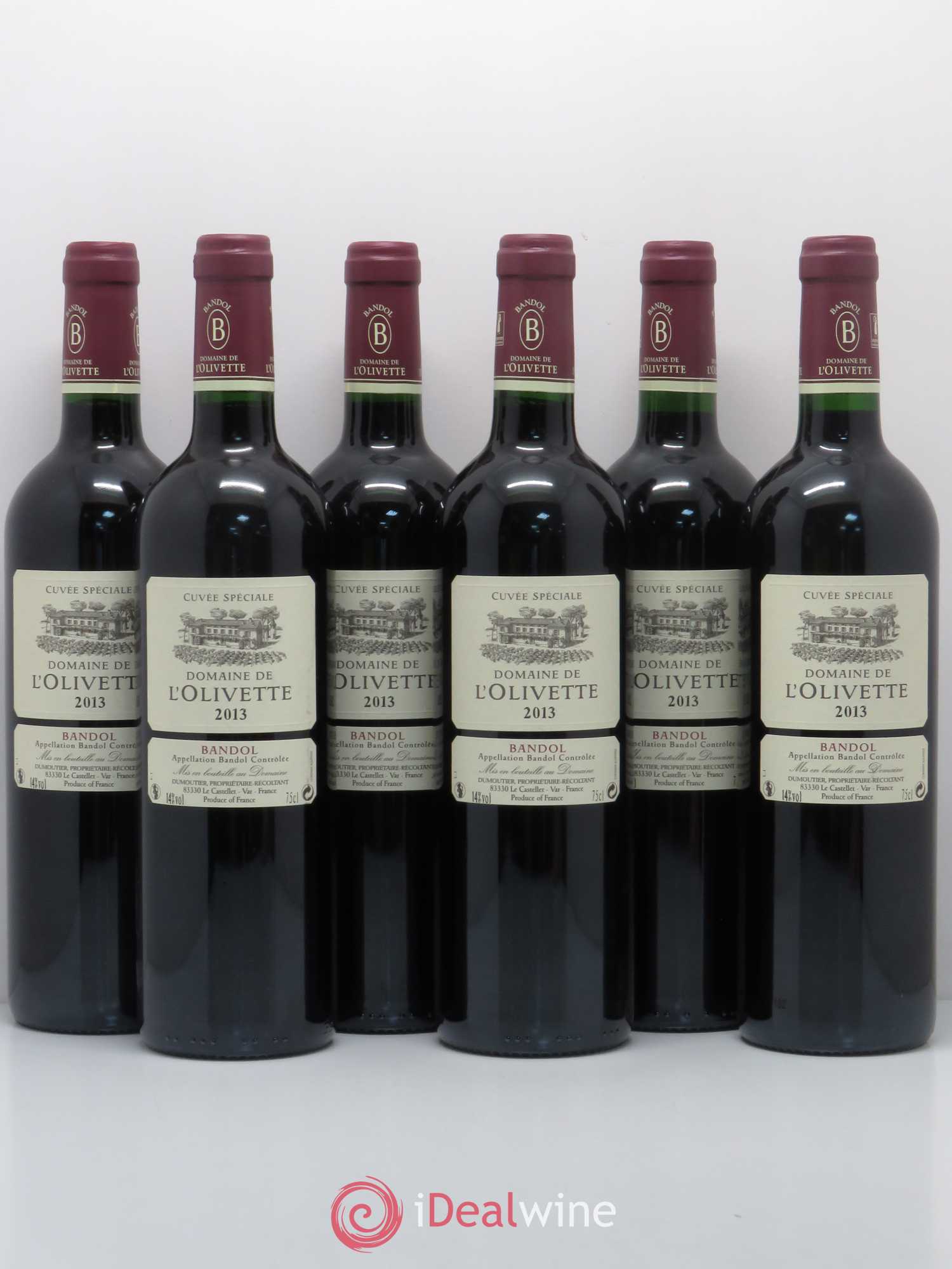 Bandol Cuvée spéciale Domaine de l'Olivette 2013 - Posten von 6 Flaschen - 0