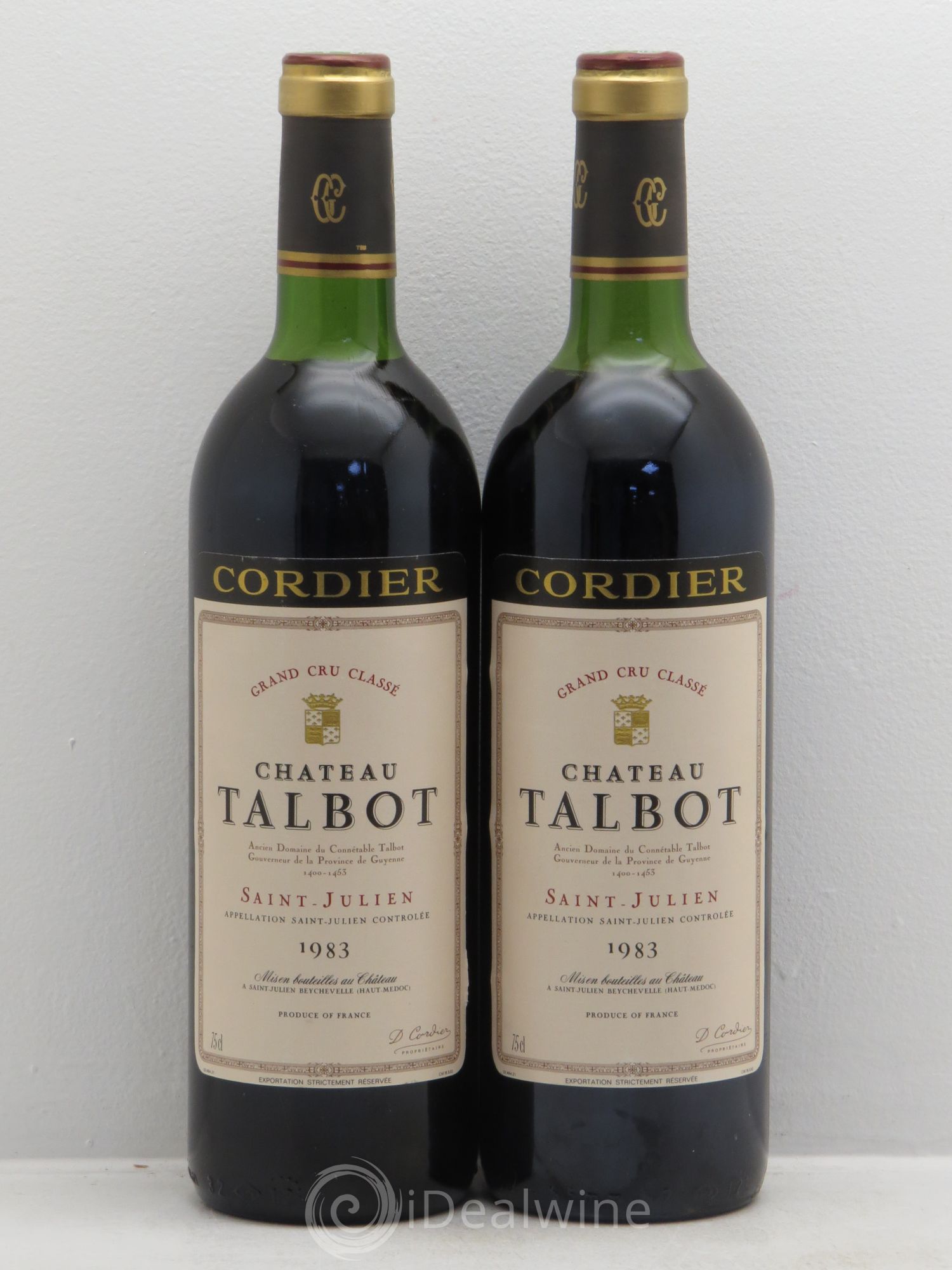 Château Talbot 4ème Grand Cru Classé 1983 - Lot de 2 bouteilles - 0