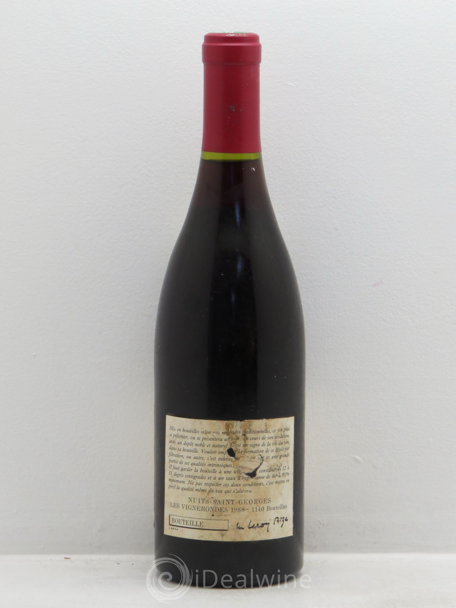 Nuits-Saint-Georges Leroy SA Les Vignerondes 1988 - Lot de 1 bouteille - 1
