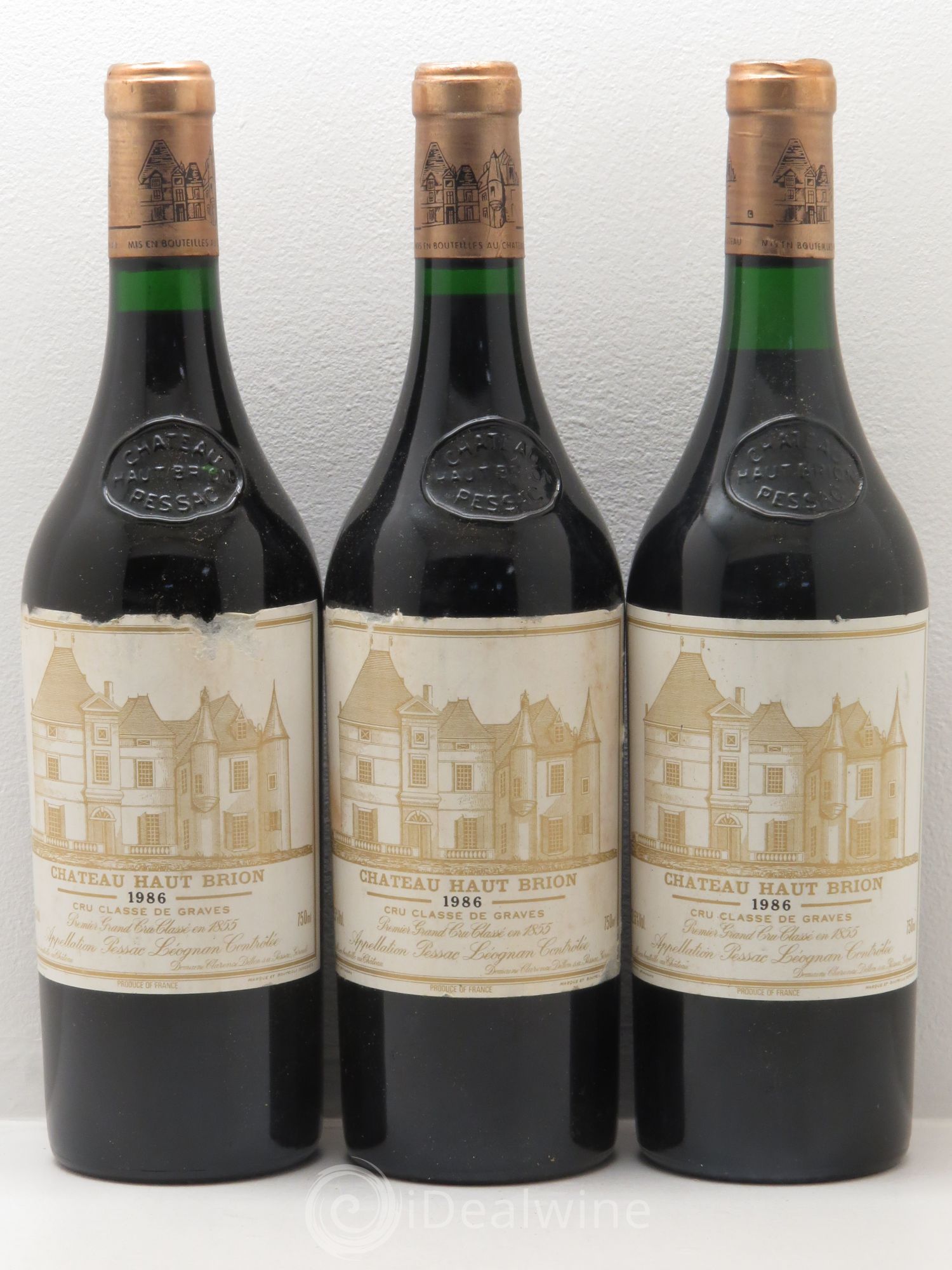 Château Haut Brion 1er Grand Cru Classé 1986 - Lot de 3 bouteilles - 0