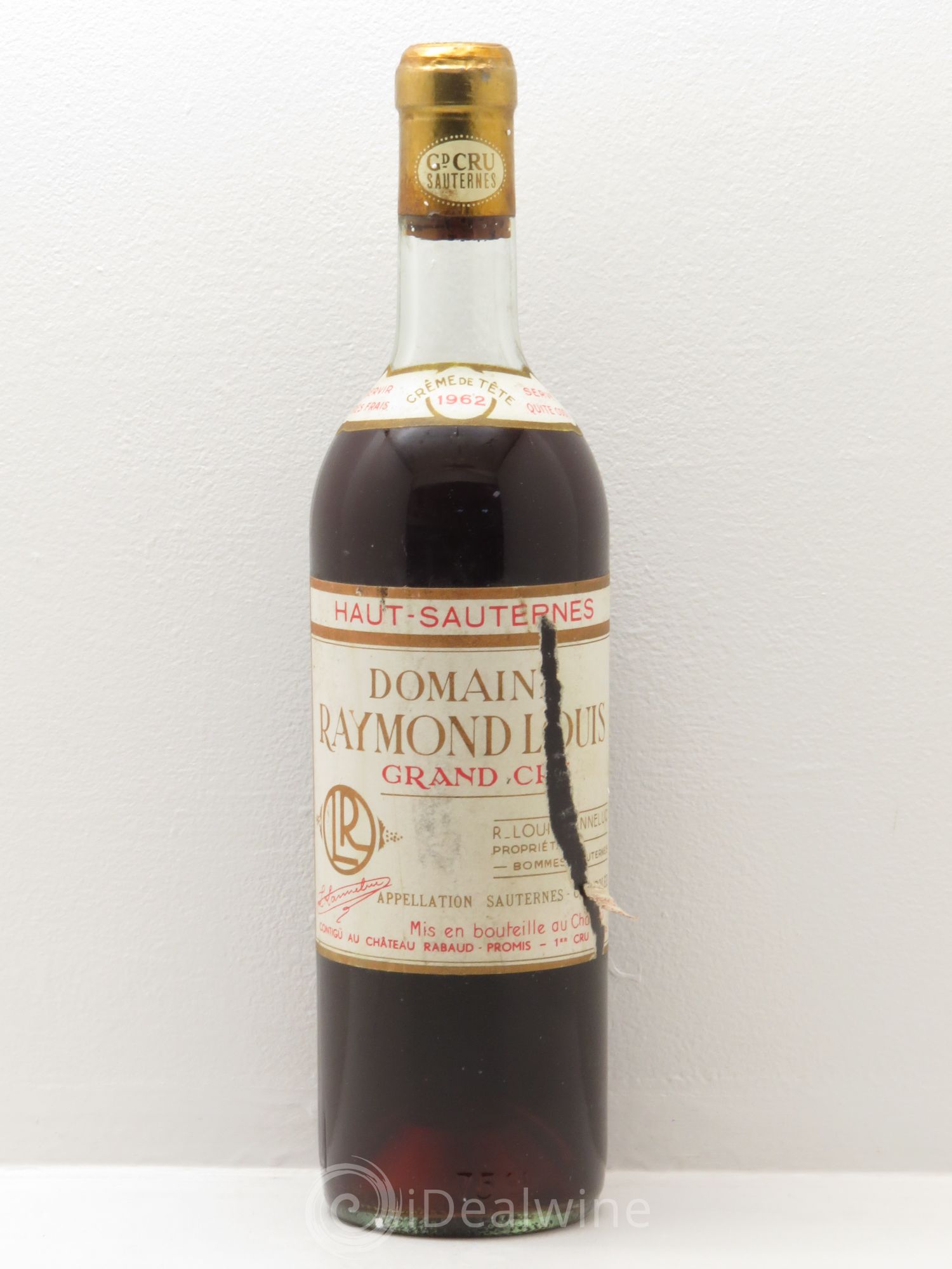 Sauternes Domaine Raymond Louis crème de tête 1962 - Posten von 1 Flasche - 0
