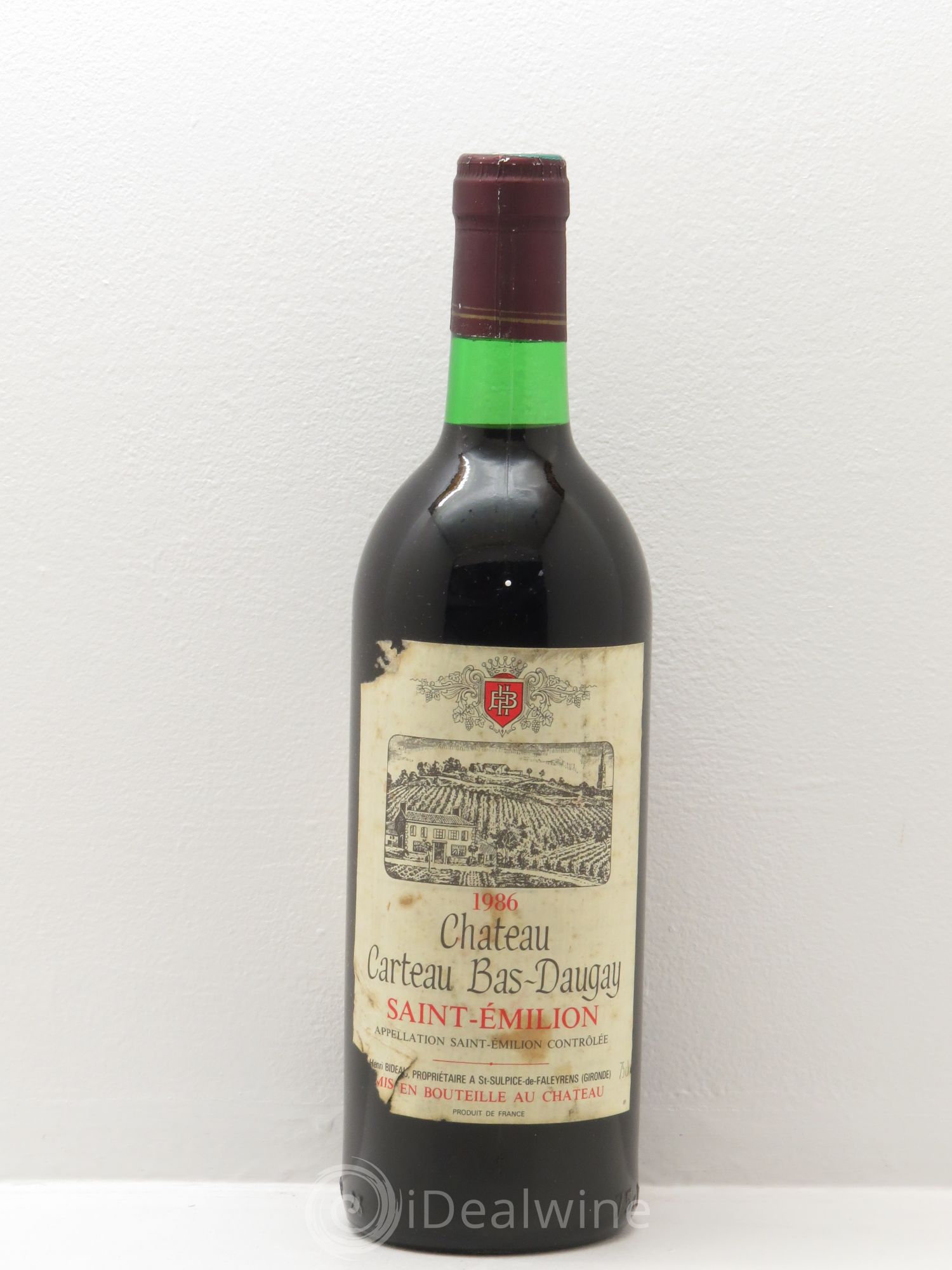 Saint-Émilion Carteau Bas Daugay 1986 - Posten von 1 Flasche - 0