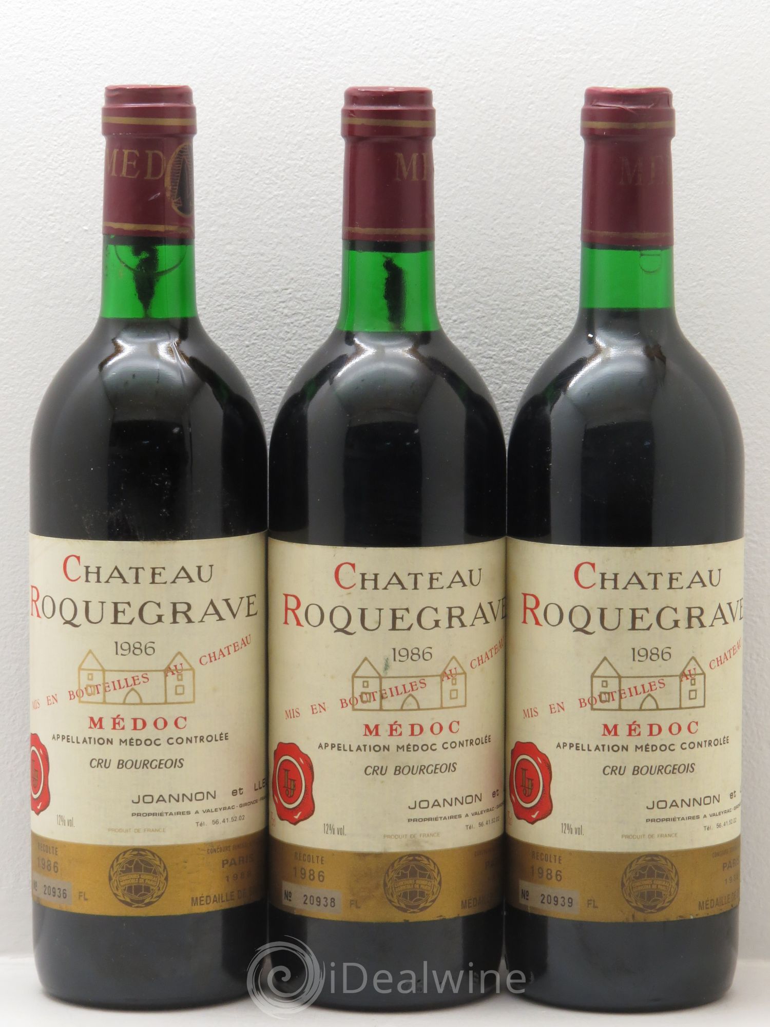 Médoc Roquegrave 1986 - Posten von 3 Flaschen - 0