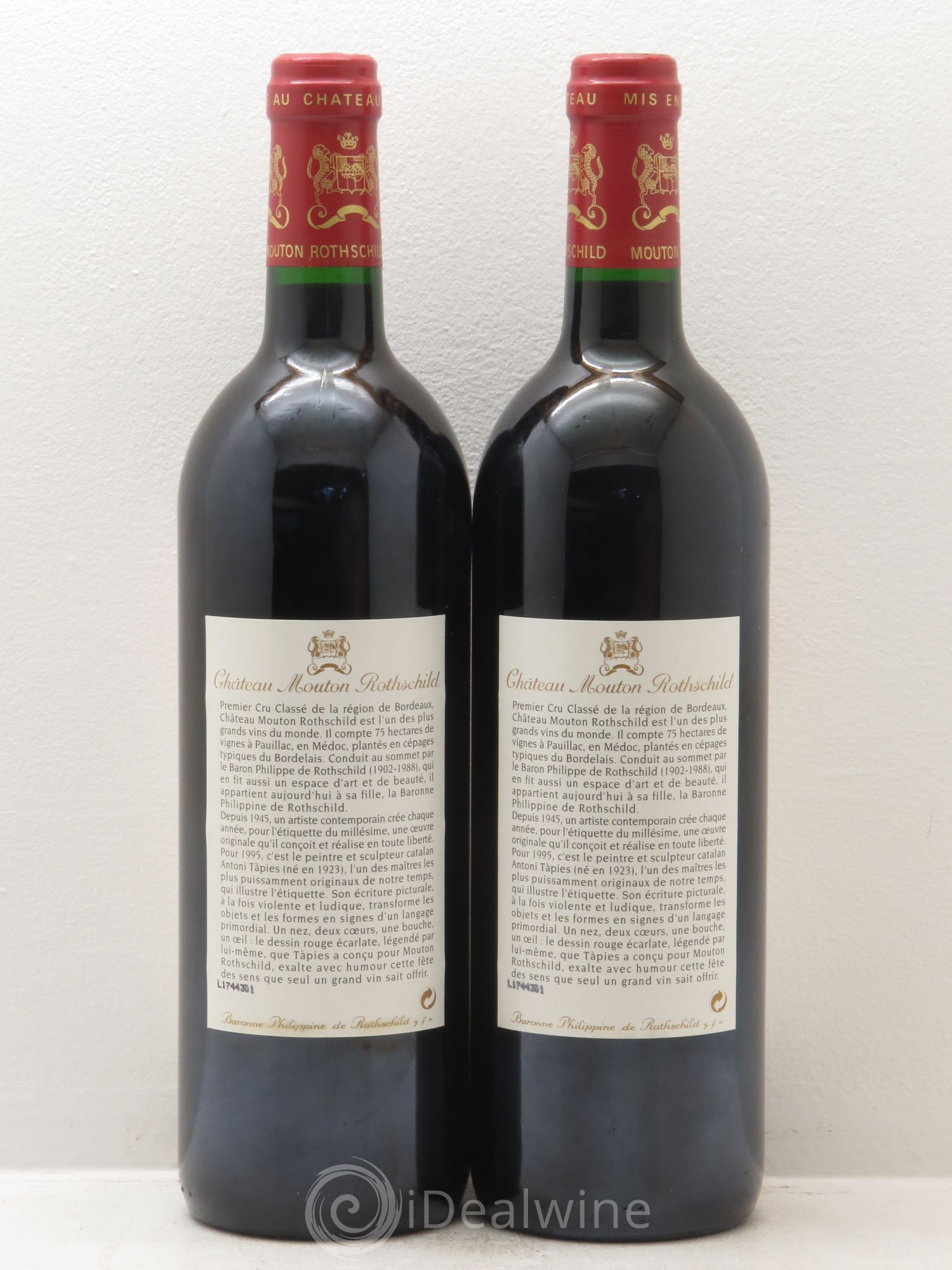 Château Mouton Rothschild 1er Grand Cru Classé 1995 - Lot de 2 bouteilles - 1
