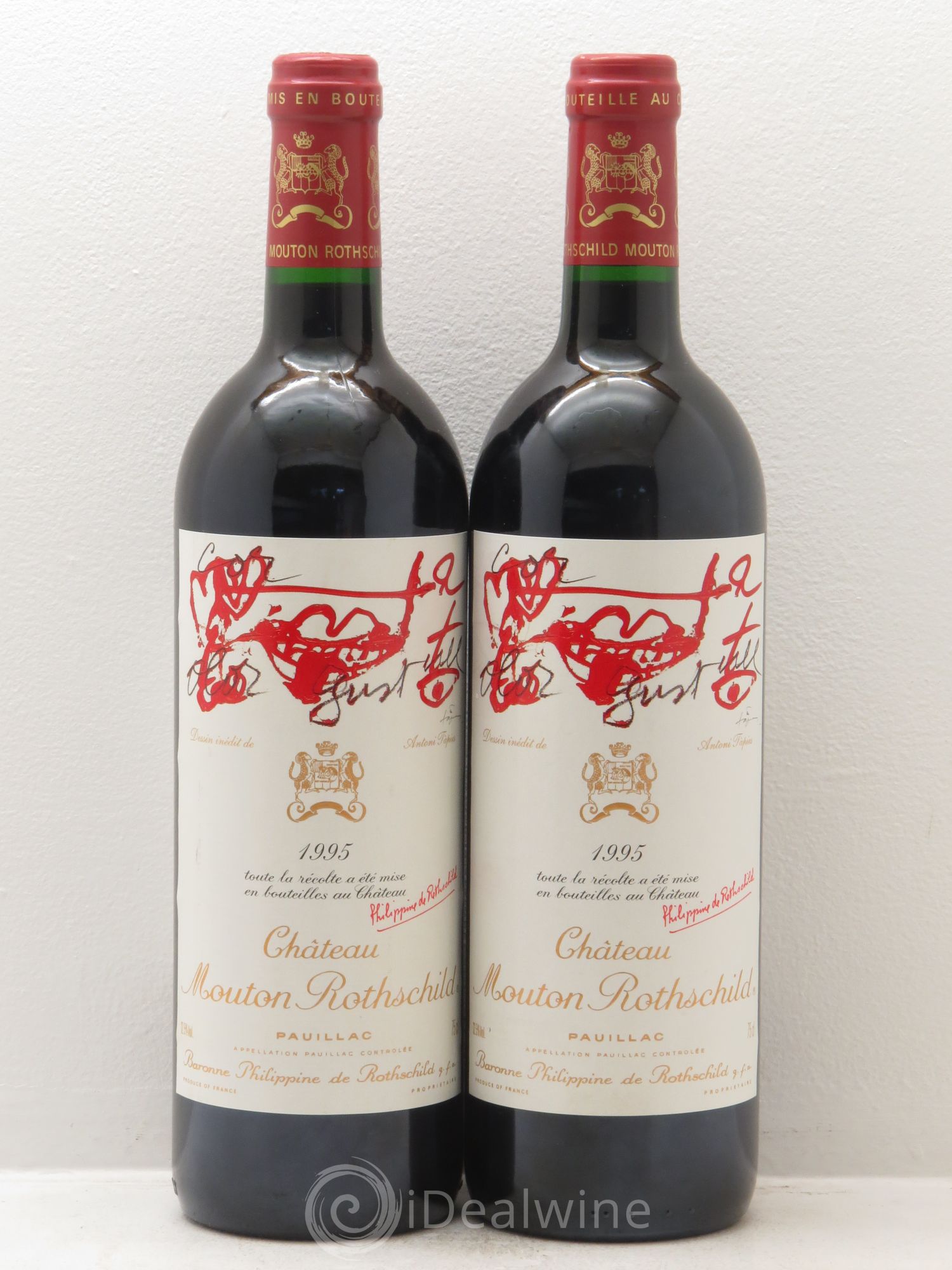 Château Mouton Rothschild 1er Grand Cru Classé 1995 - Lot de 2 bouteilles - 0