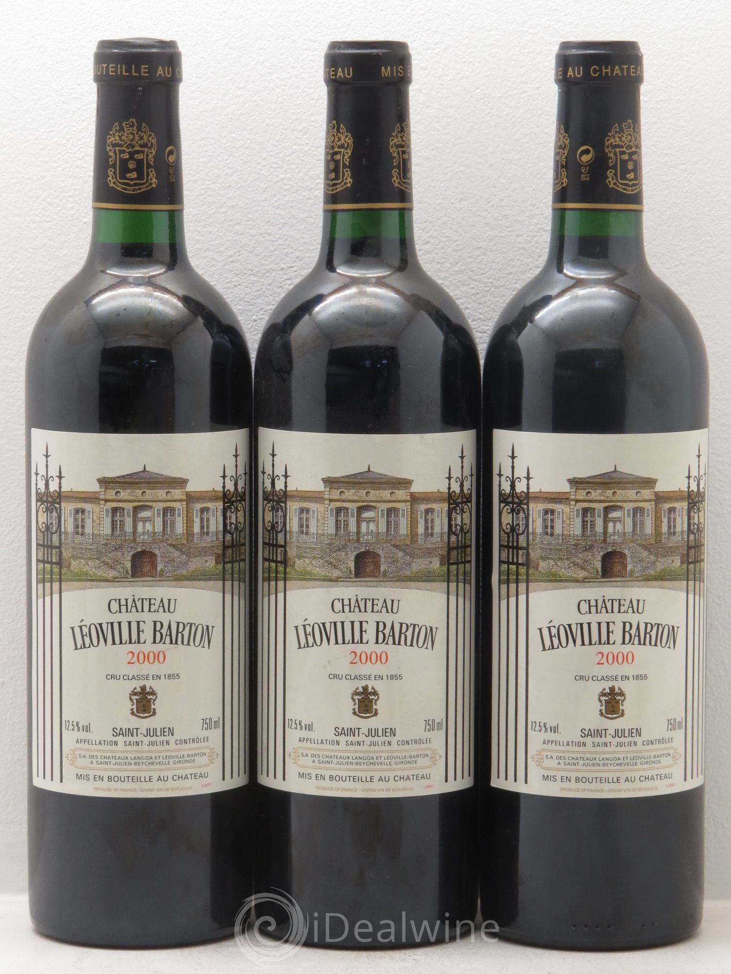 Château Léoville Barton 2ème Grand Cru Classé 2000 - Lot de 3 bouteilles - 0