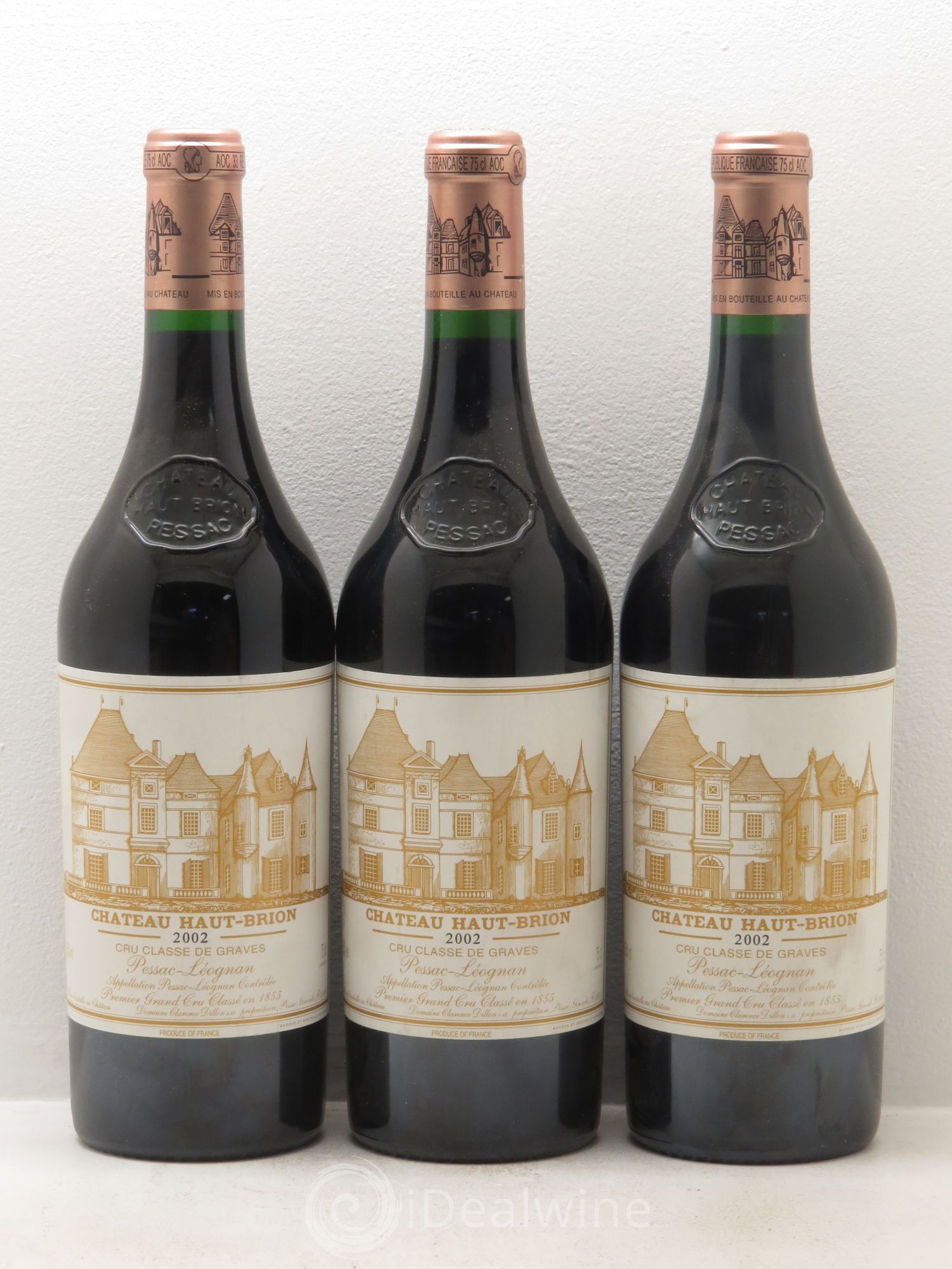 Château Haut Brion 1er Grand Cru Classé 2002 - Lot de 3 bouteilles - 0
