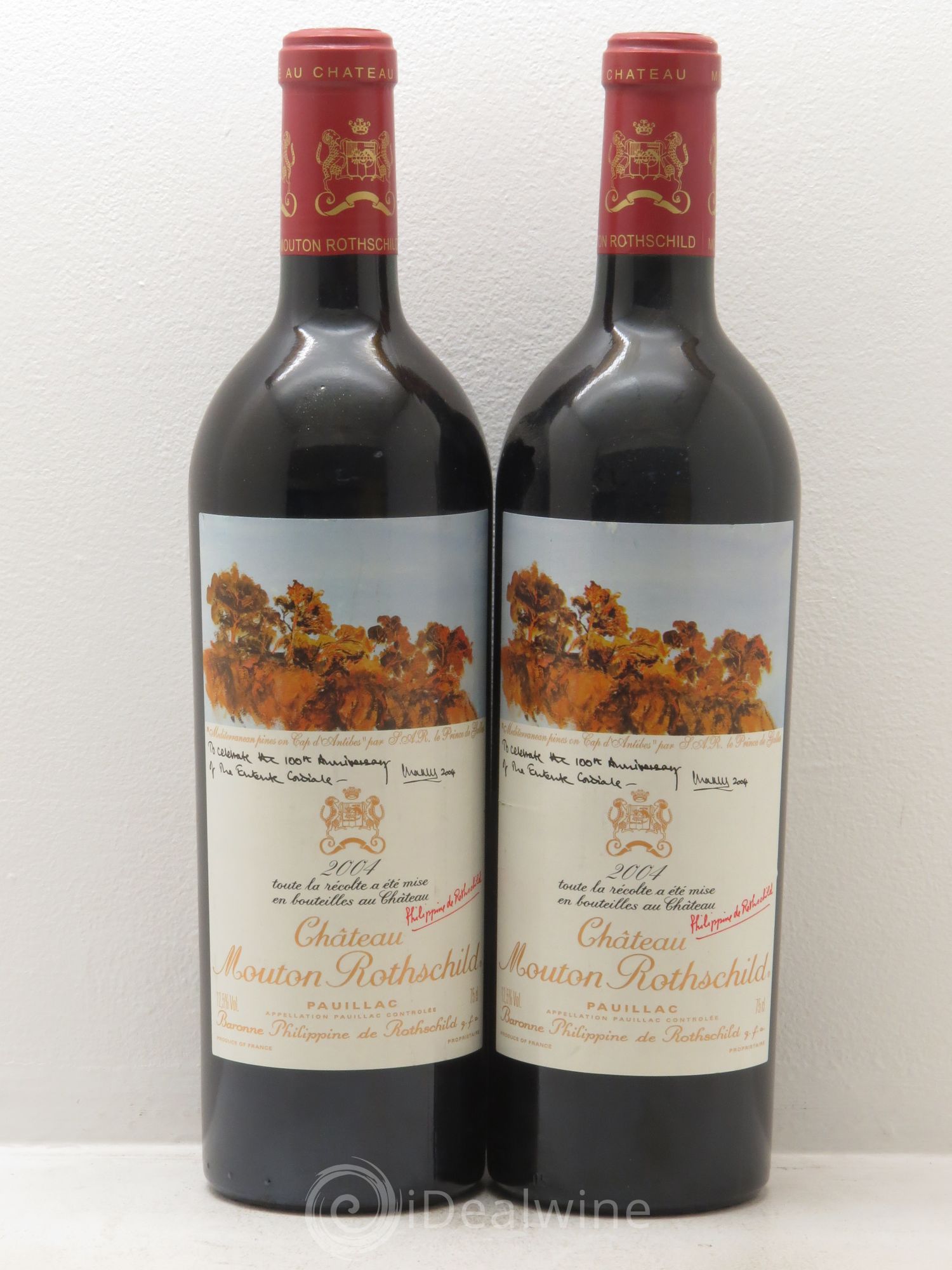Château Mouton Rothschild 1er Grand Cru Classé 2004 - Lot de 2 bouteilles - 0