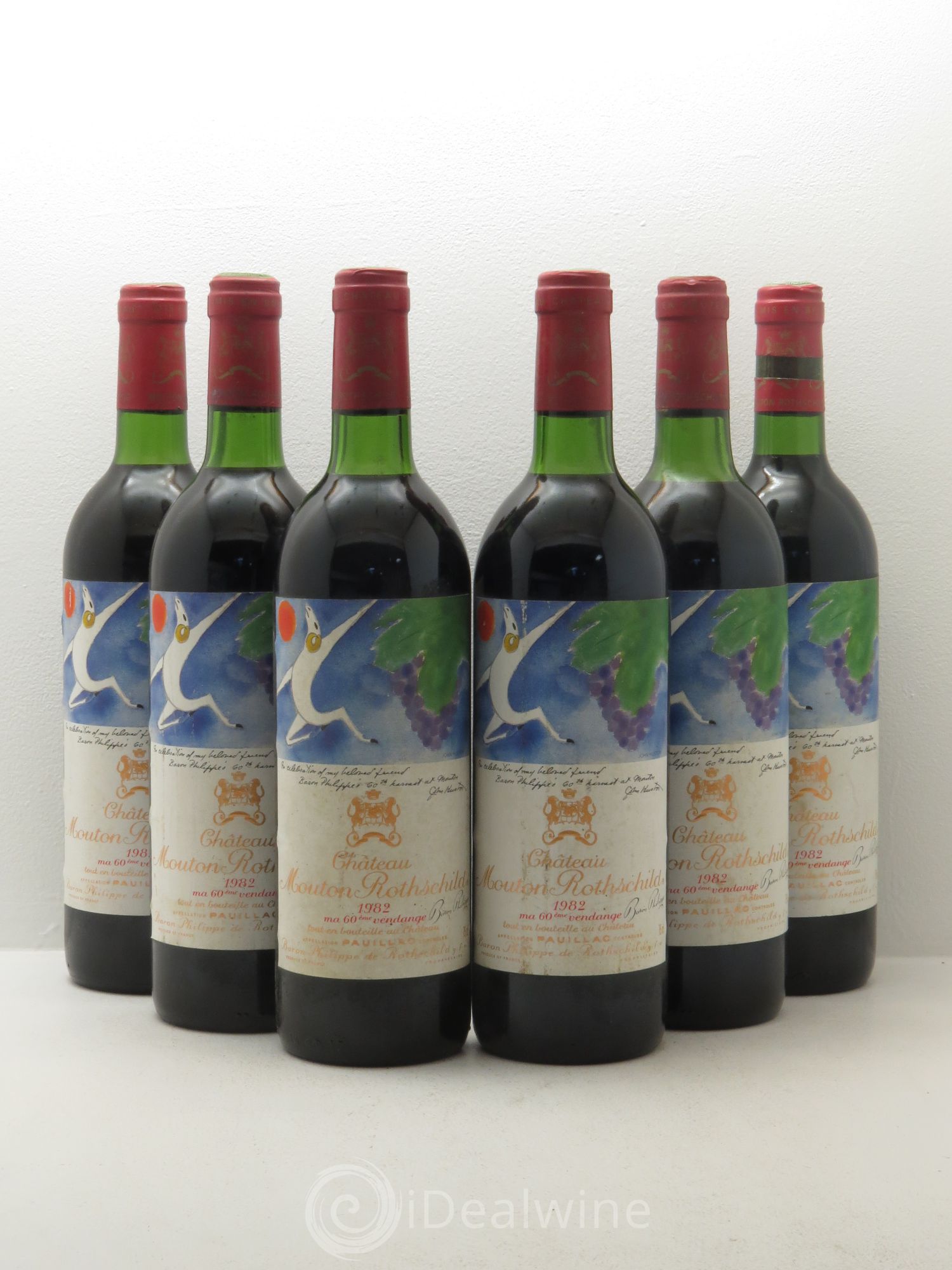 Château Mouton Rothschild 1er Grand Cru Classé 1982 - Lot de 6 bouteilles - 0