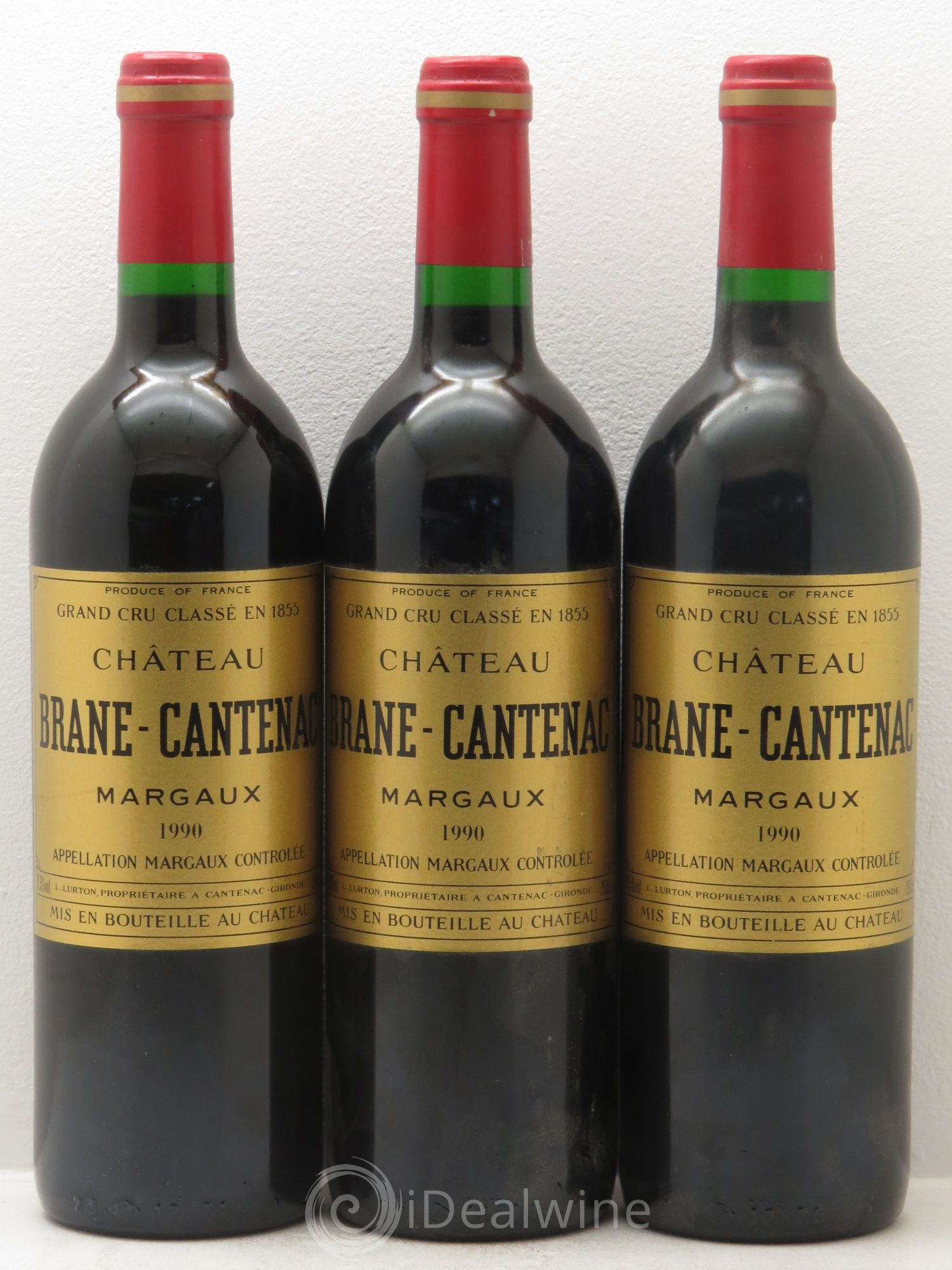 Château Brane Cantenac 2ème Grand Cru Classé 1990 - Lot de 3 bouteilles - 0