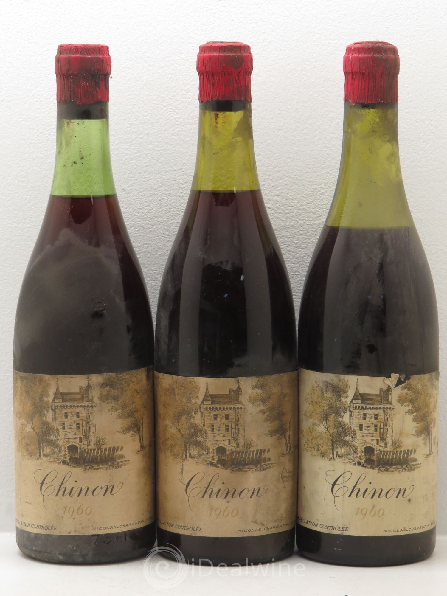 Chinon Nicolas Négociant 1960 - Lot de 3 bouteilles - 0
