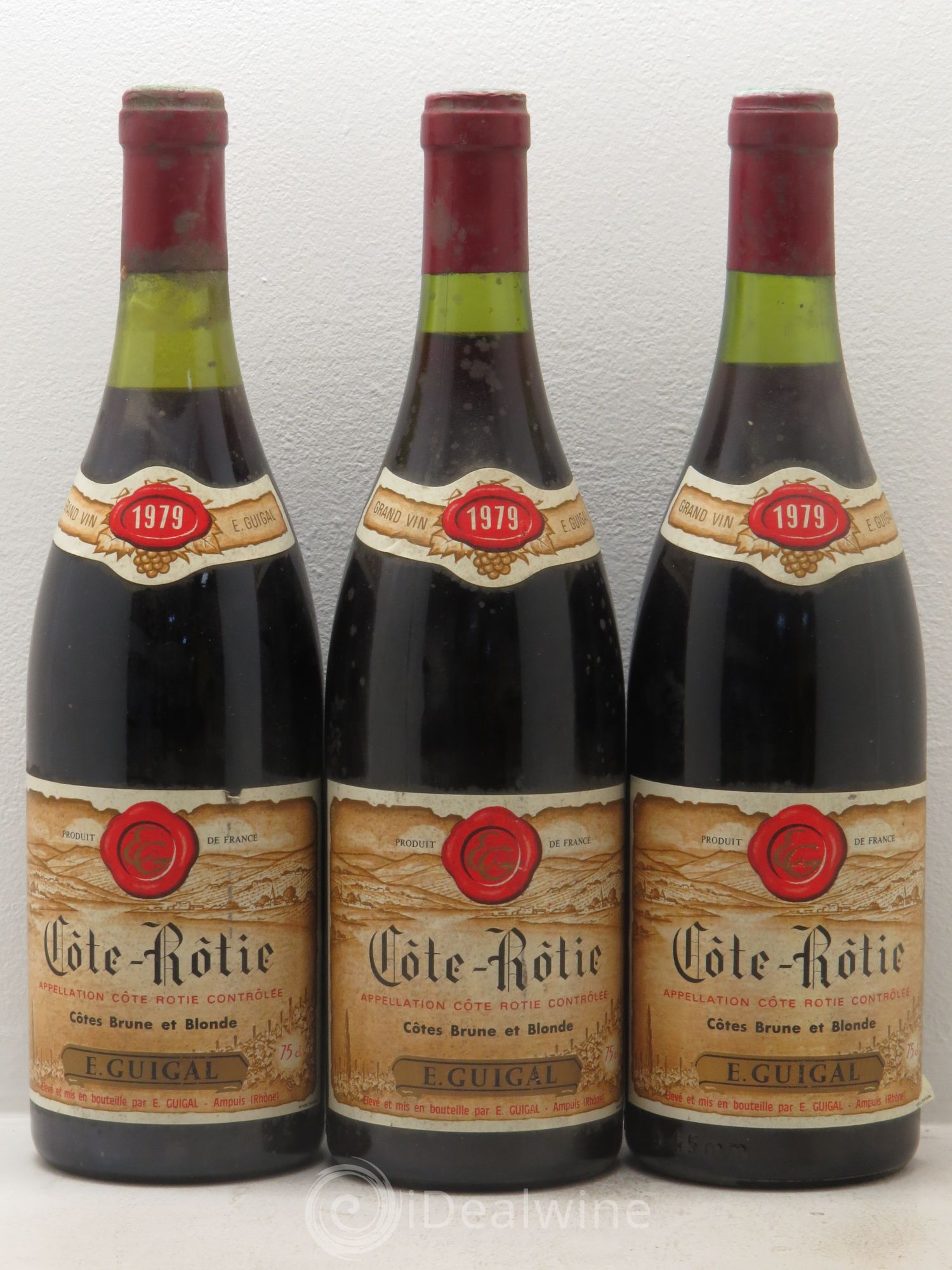 Côte-Rôtie Côtes Brune et Blonde Guigal 1979 - Lot de 3 bouteilles - 0