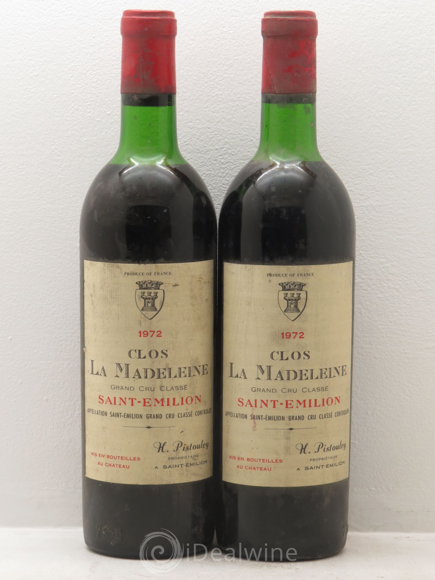 Clos la Madeleine Grand Cru Classé 1972 - Lot de 2 bouteilles - 0