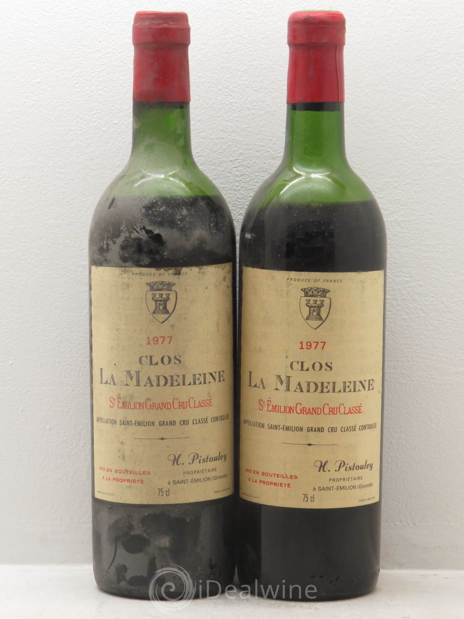 Clos la Madeleine Grand Cru Classé 1977 - Lot de 2 bouteilles - 0