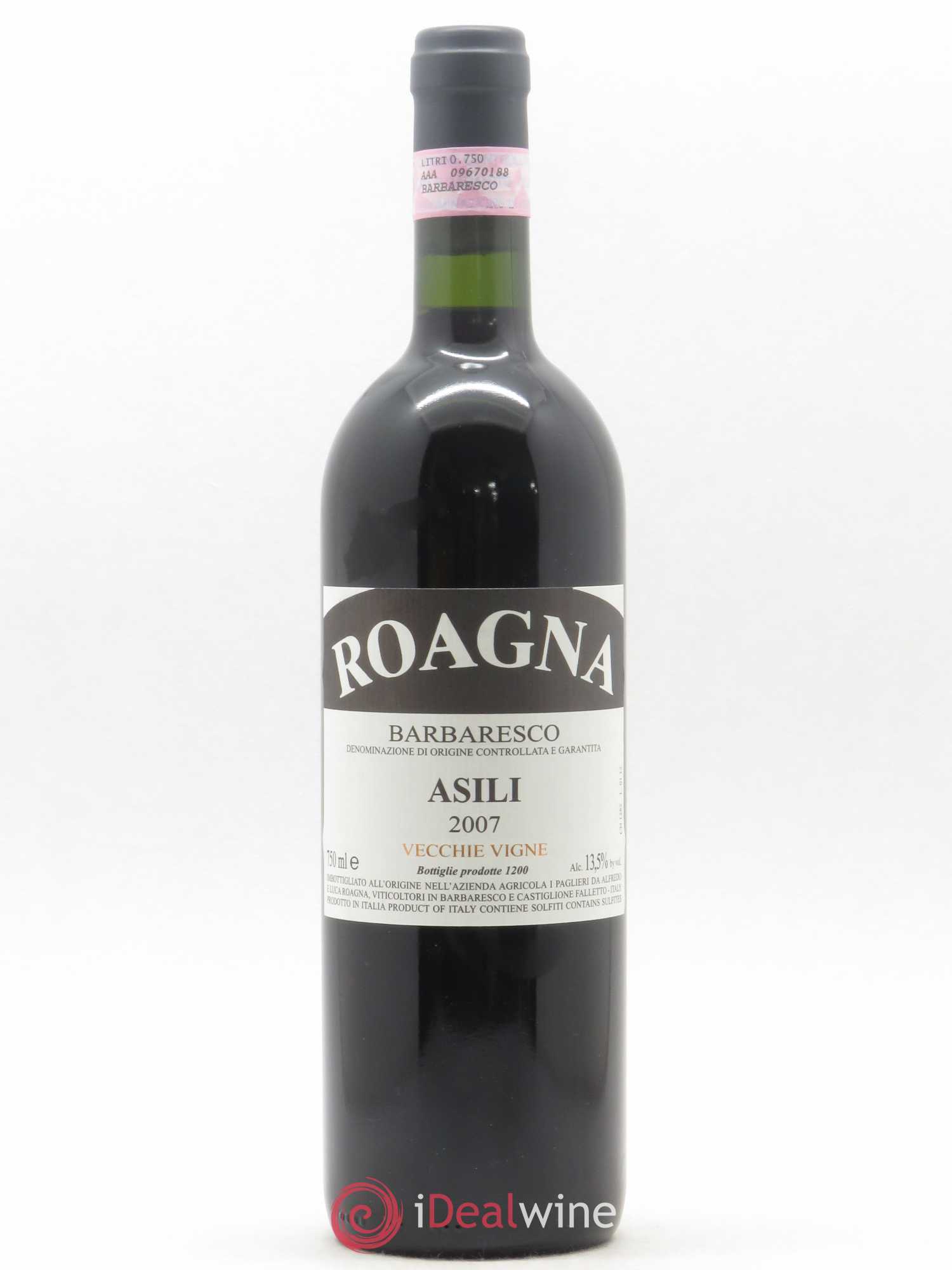 Barbaresco DOCG Asili Vecchie Viti Roagna 2007 - Lot de 1 bouteille - 0