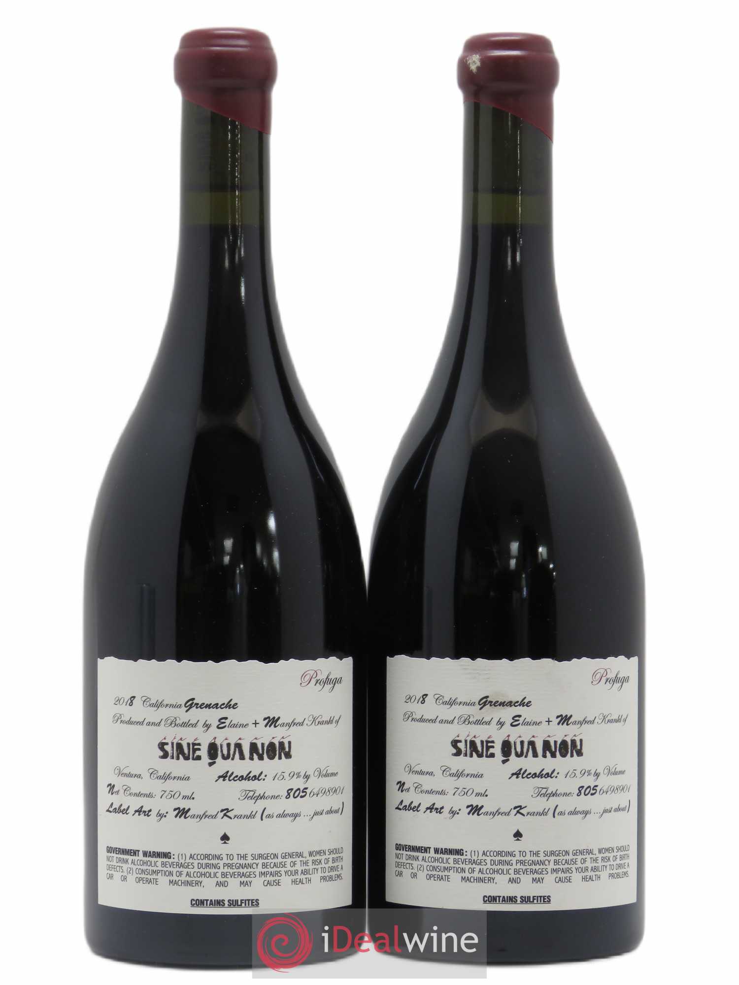 USA Sine Qua Non Grenache Profuga 2018 - Posten von 2 Flaschen - 1