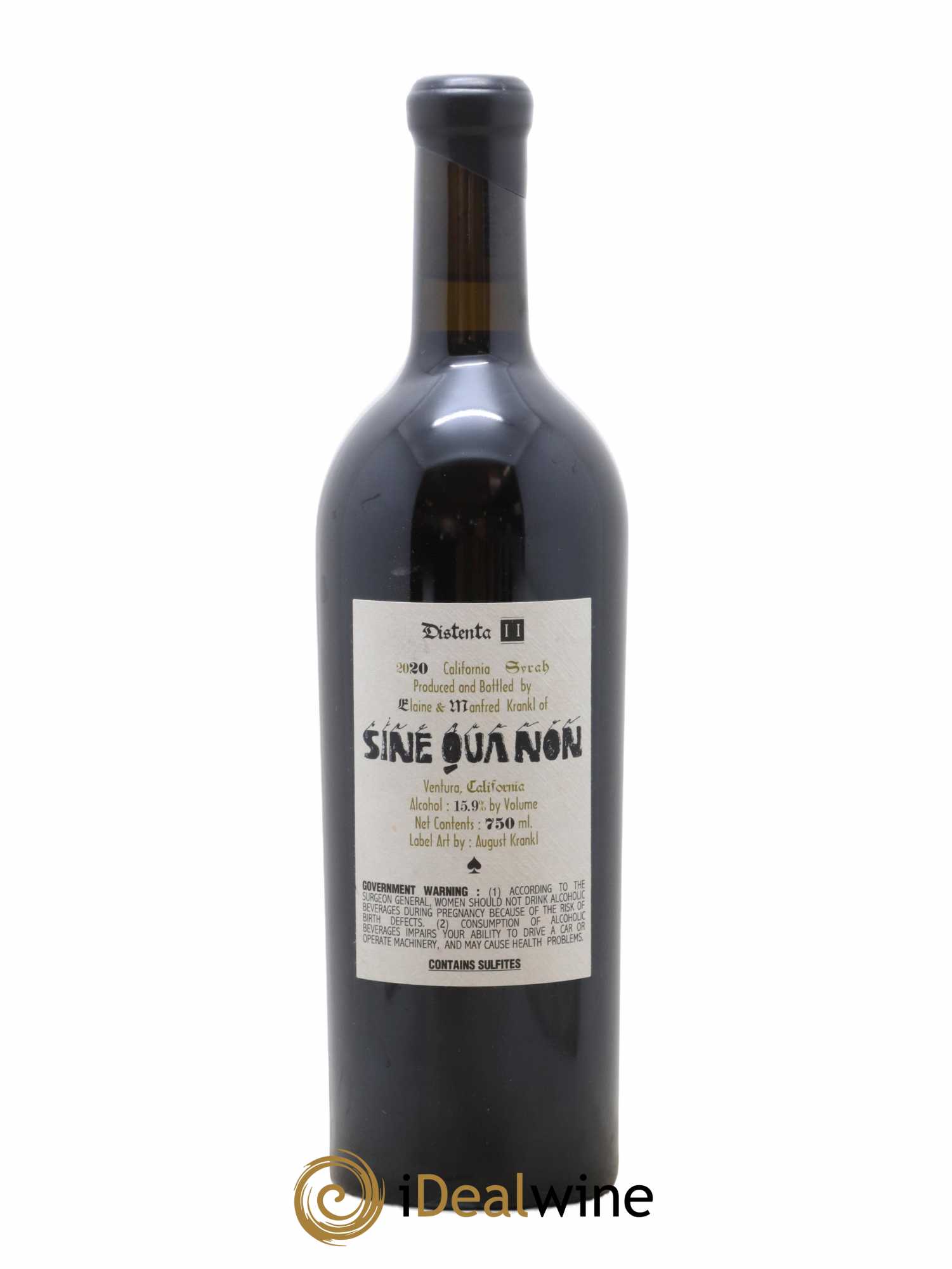 Californie Sine Qua Non Distenta Syrah 2020 - Lot de 1 bouteille - 1