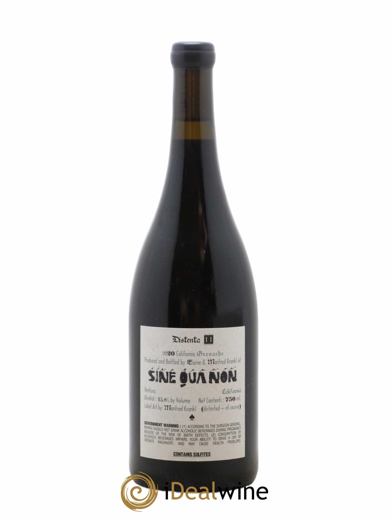 Californie Sine Qua Non Distenta Grenache 2020 - Lot de 1 bouteille - 1