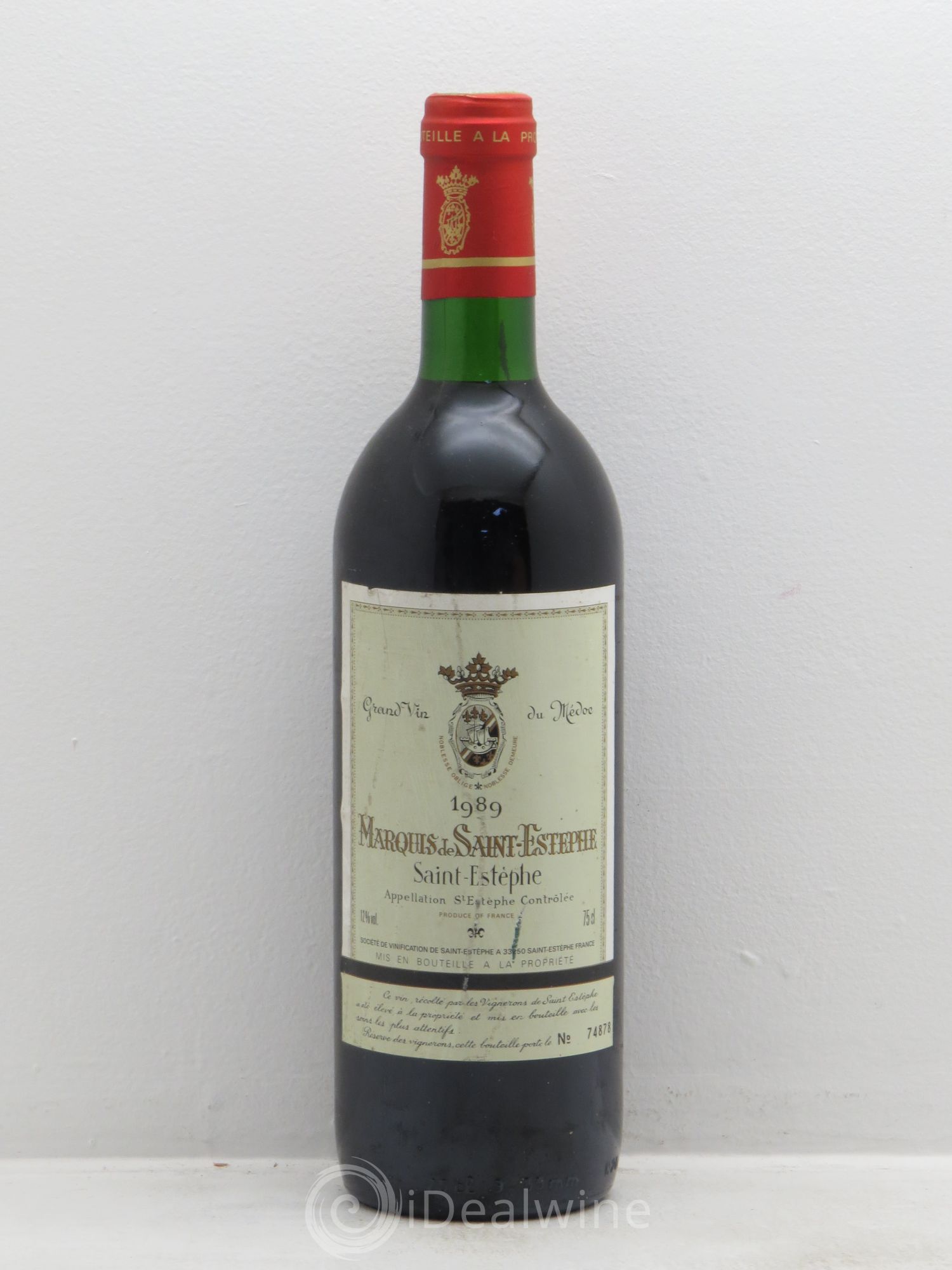 Marquis de Saint Estèphe (sans prix de réserve) 1989 - Lot de 6 bouteilles - 0
