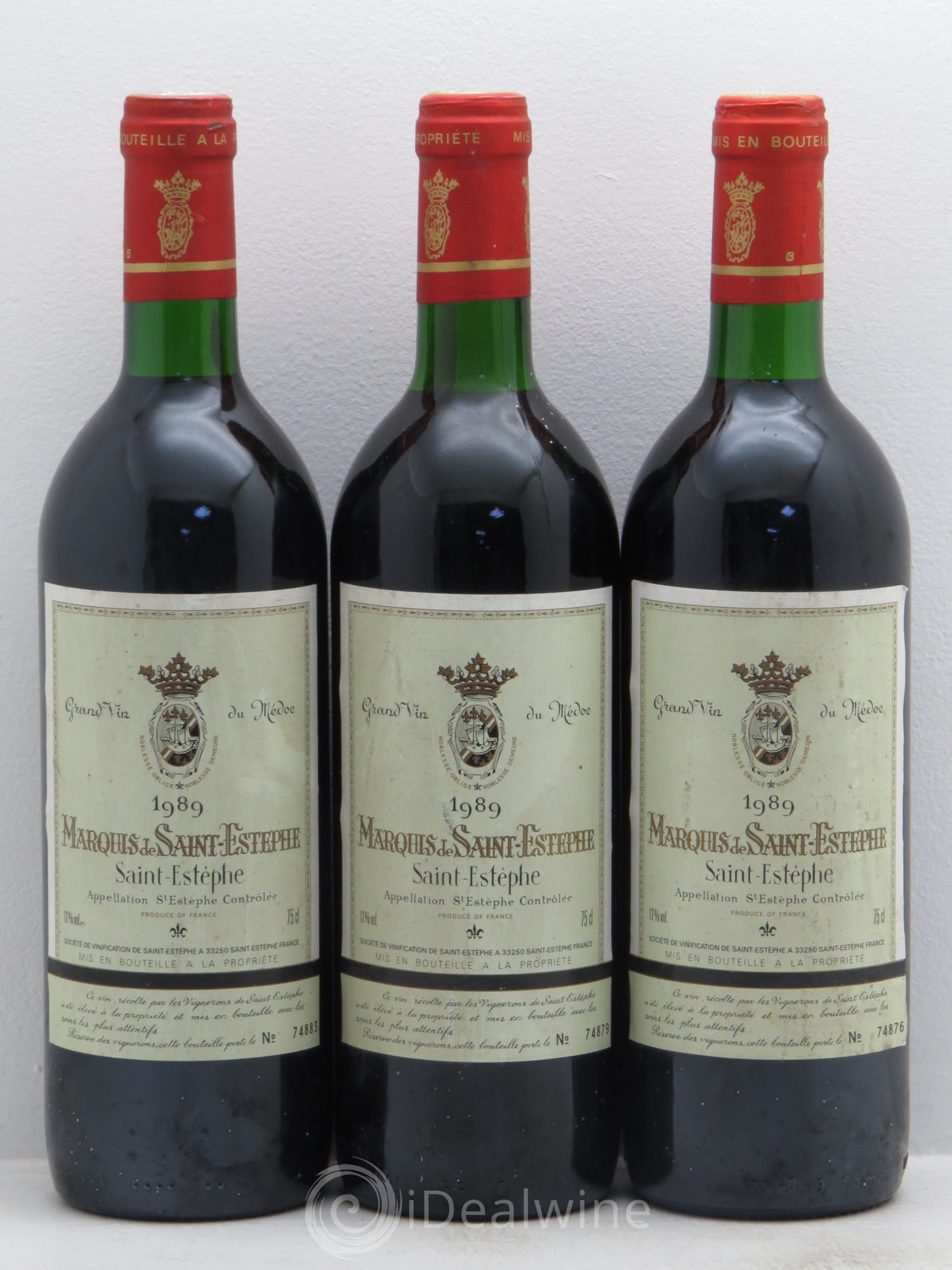 Marquis de Saint Estèphe 1989 - Lot de 3 bouteilles - 0