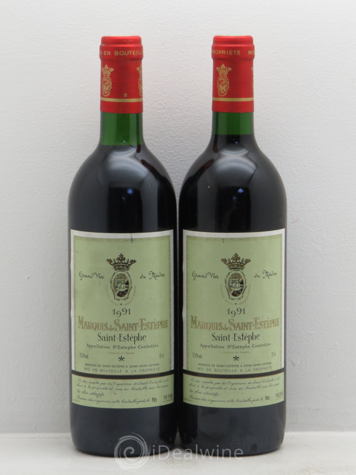 Marquis de Saint Estèphe 1991 - Lot de 2 bouteilles - 0
