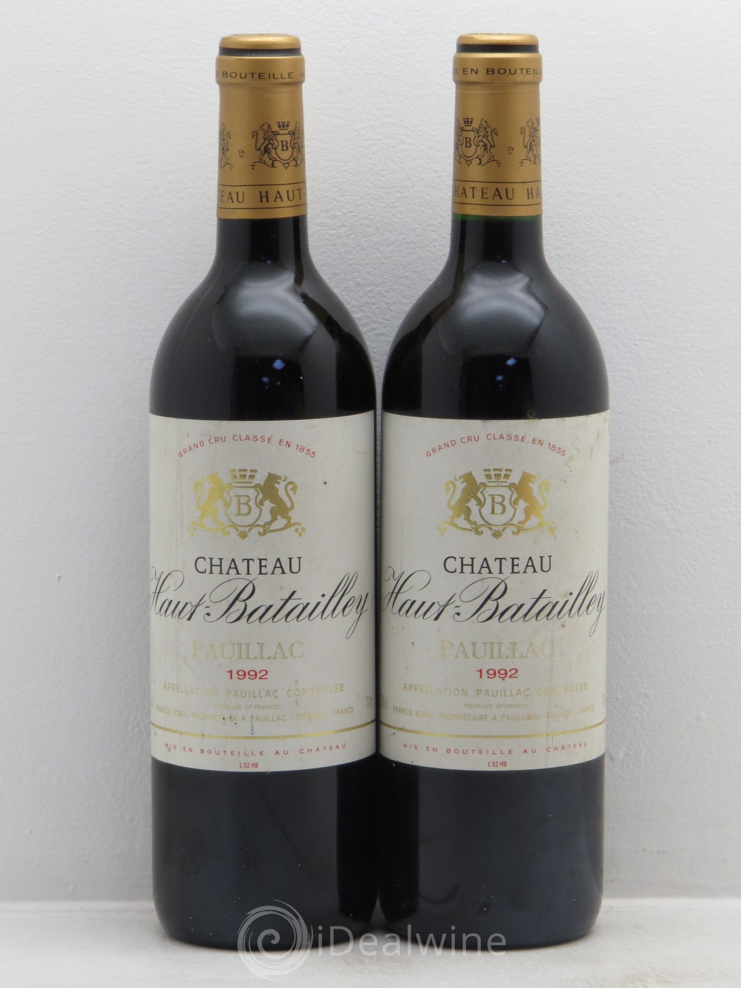 Château Haut Batailley 5ème Grand Cru Classé 1992 - Lot de 2 bouteilles - 0