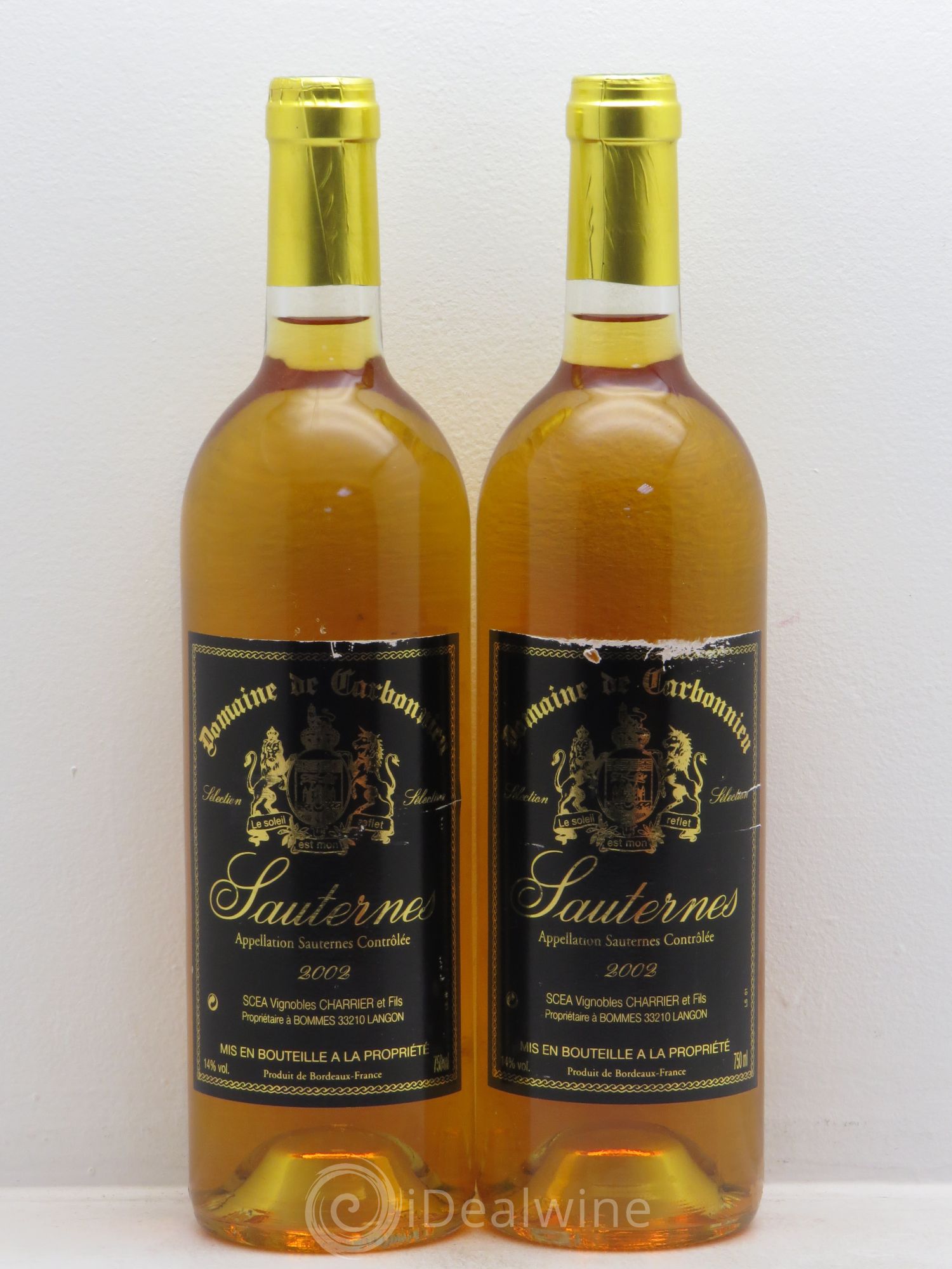 Sauternes Domaine Garbonnieu 2002 - Lotto di 2 bottiglie - 0