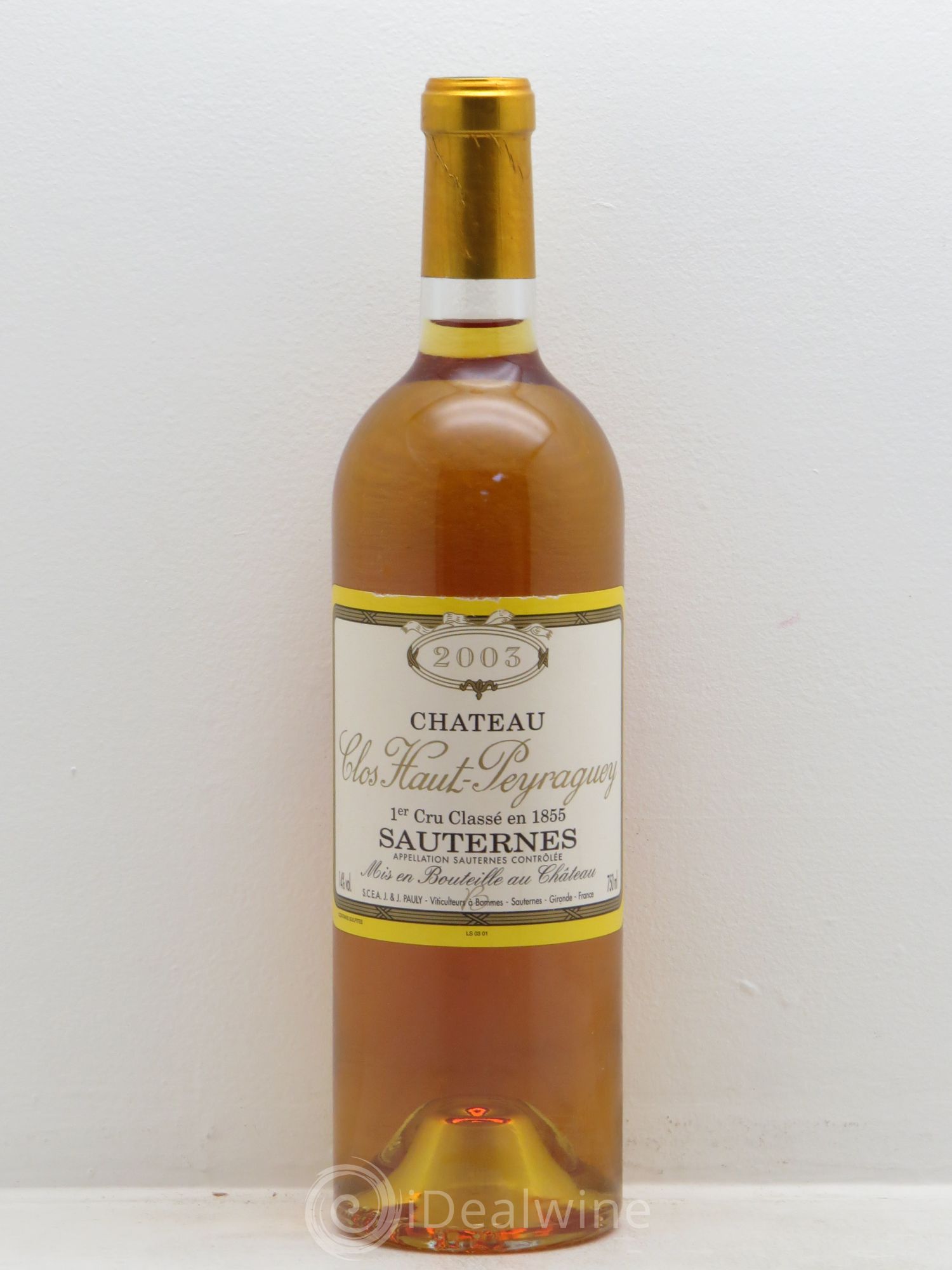 Clos Haut-Peyraguey 1er Grand Cru Classé 2003 - Lotto di 1 bottiglia - 0