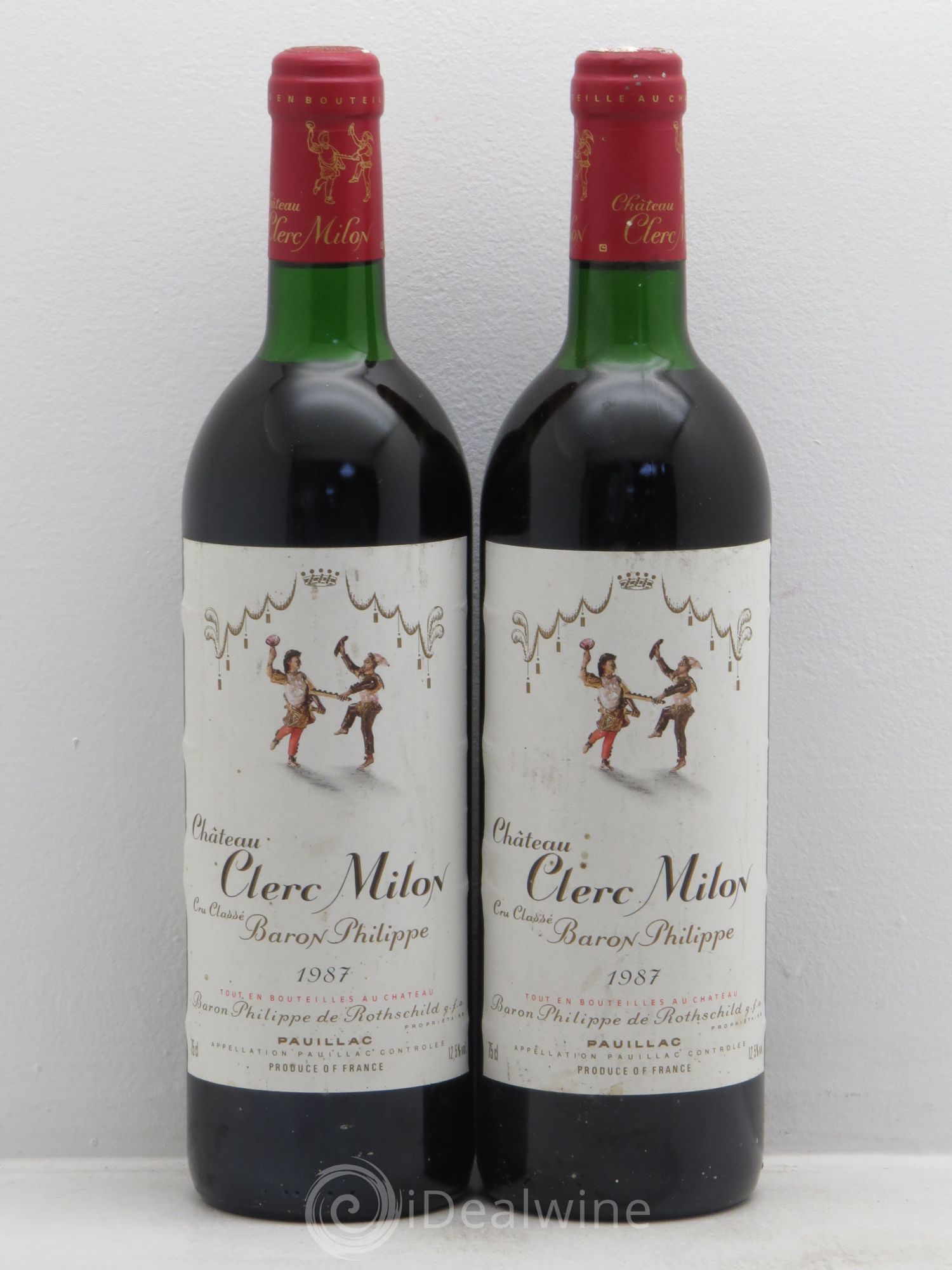 Château Clerc Milon 5ème Grand Cru Classé 1987 - Lot de 2 bouteilles - 0
